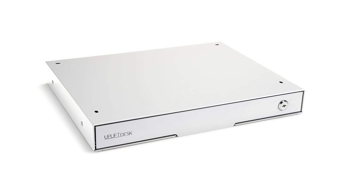 Slim Under Desk Storage Drawer Organizer - White by UPLIFT Desk - Perfect for Office, Home & Workspace Organization