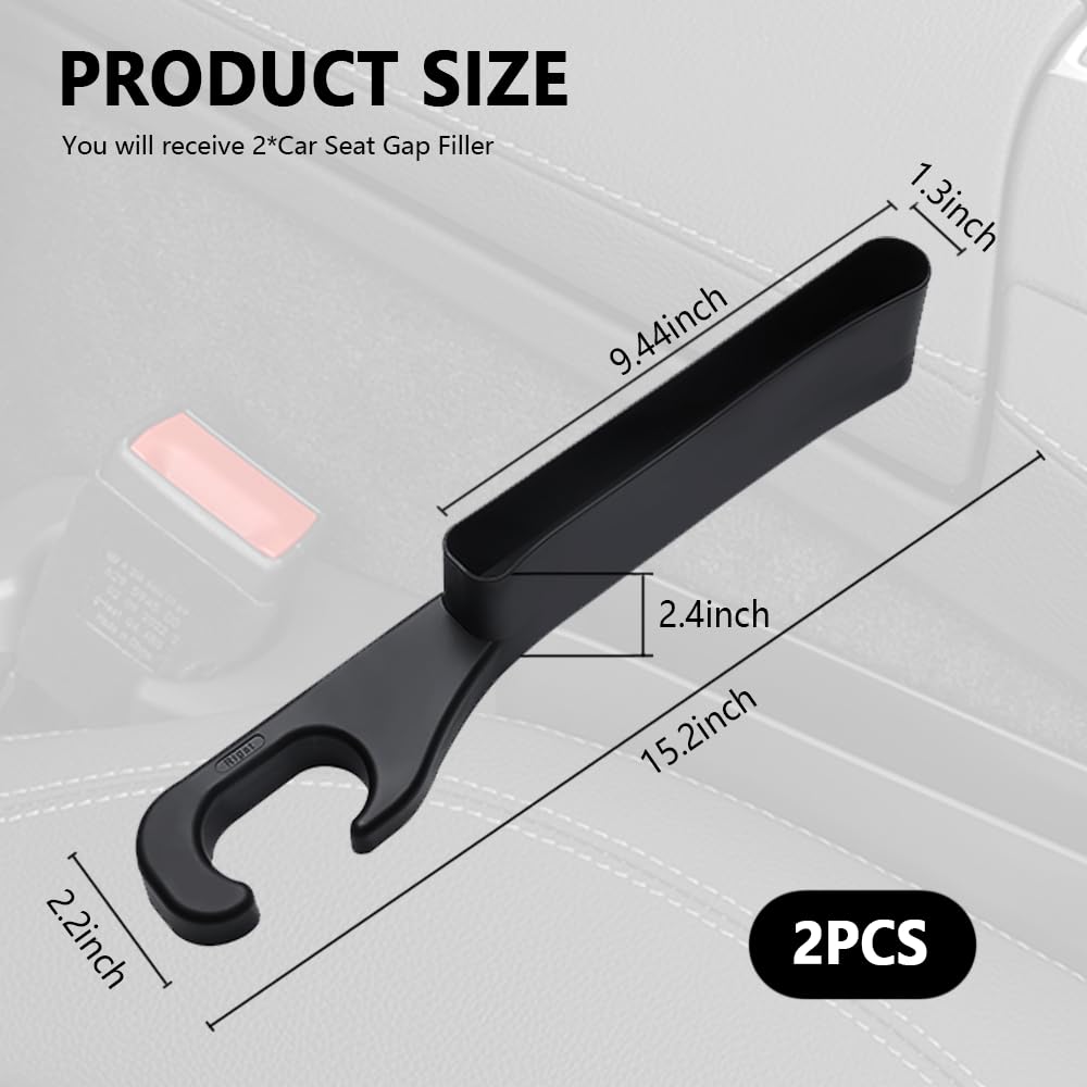 2PCS Universal Car Seat Gap Filler Organizer - Storage Box for Phone, Wallet & Cards - Anti-Drop Car Accessories for Sedan, SUV & Truck - Keep Your Car Interior Clean & Organized