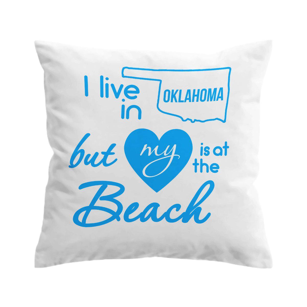 Oklahoma Beach Lover Pillow Cover - Coastal Decor for Home, Living Room, or Bedroom