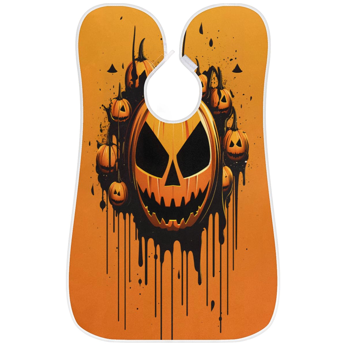 Funny Halloween Pumpkin Pattern Beard Shaving Bib for Men & Women - Waterproof Makeup Hair Dye Apron for Barbers & Artists - Sink Hair Catcher for Beard Trimming & Lineup - Perfect Gift for Stylists & DIY Hair Care at Home