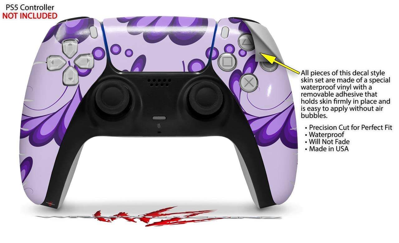 PS5 DualSense Controller Skin Wrap - Petals Purple for Gaming Protection