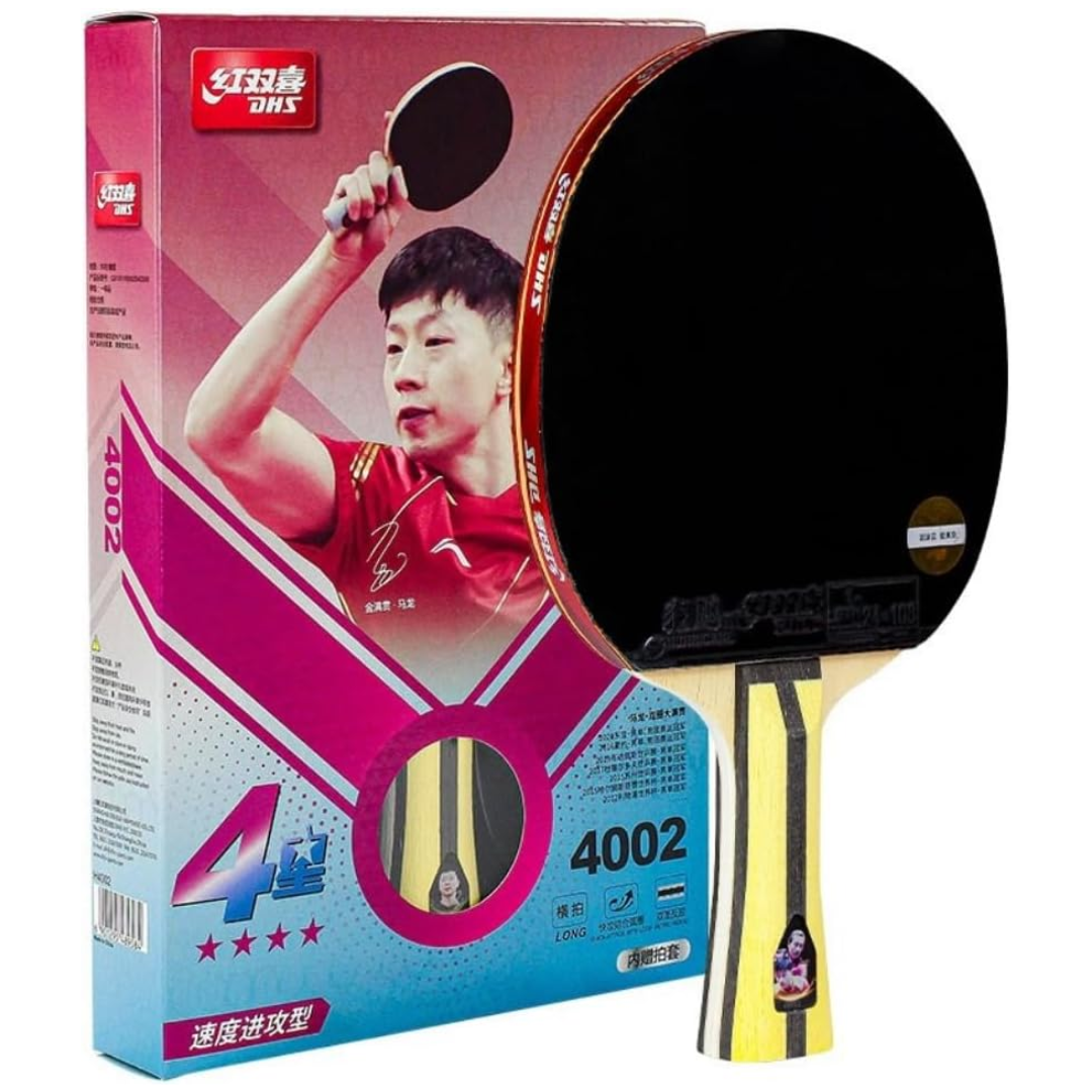 Premium DHS H4002 Shakehand Table Tennis Racket (FL) - Professional Ping Pong Paddle for Training & Competitive Play - Perfect for Indoor & Outdoor Games