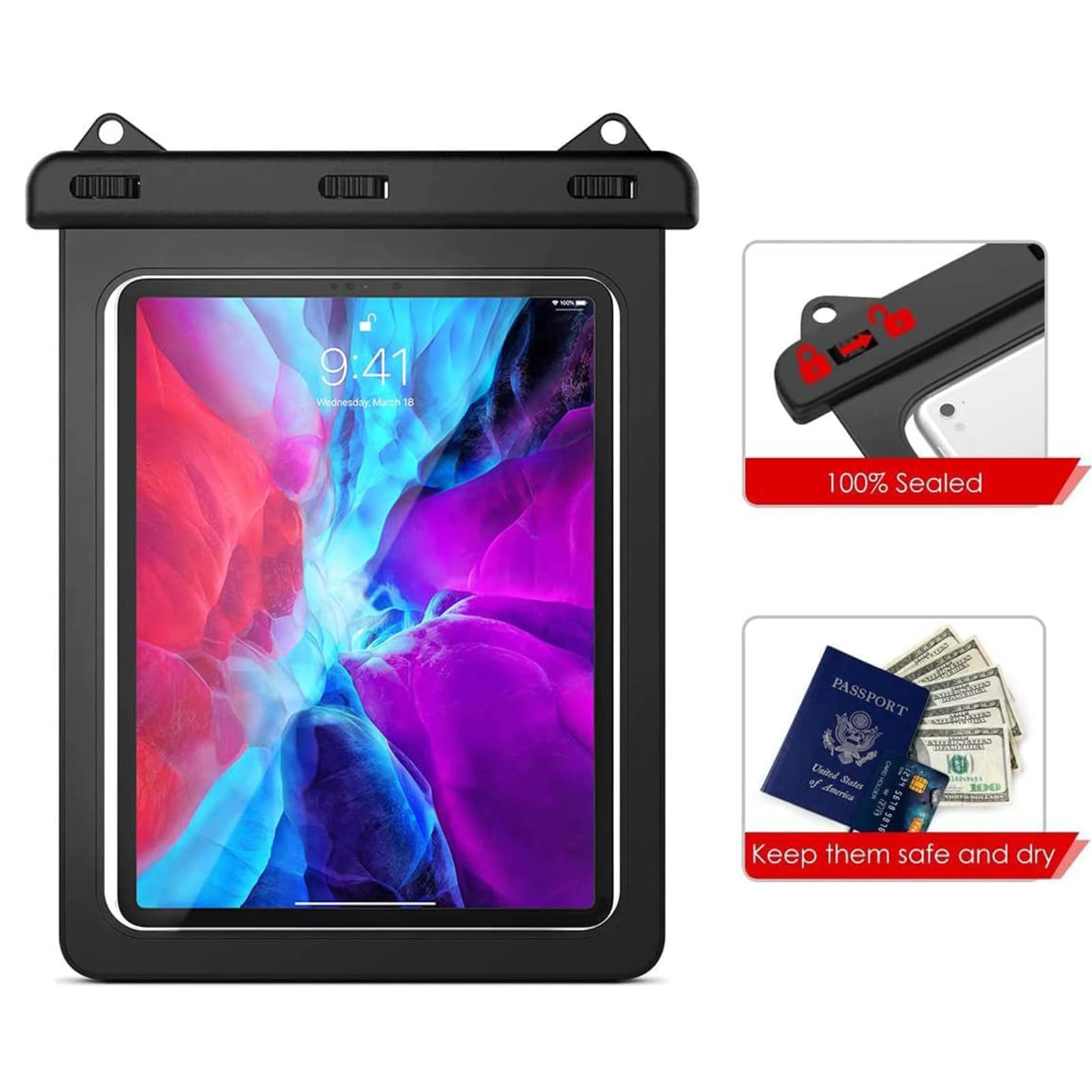 Waterproof iPad Case Universal Dry Bag Pouch for iPad Pro 12.9