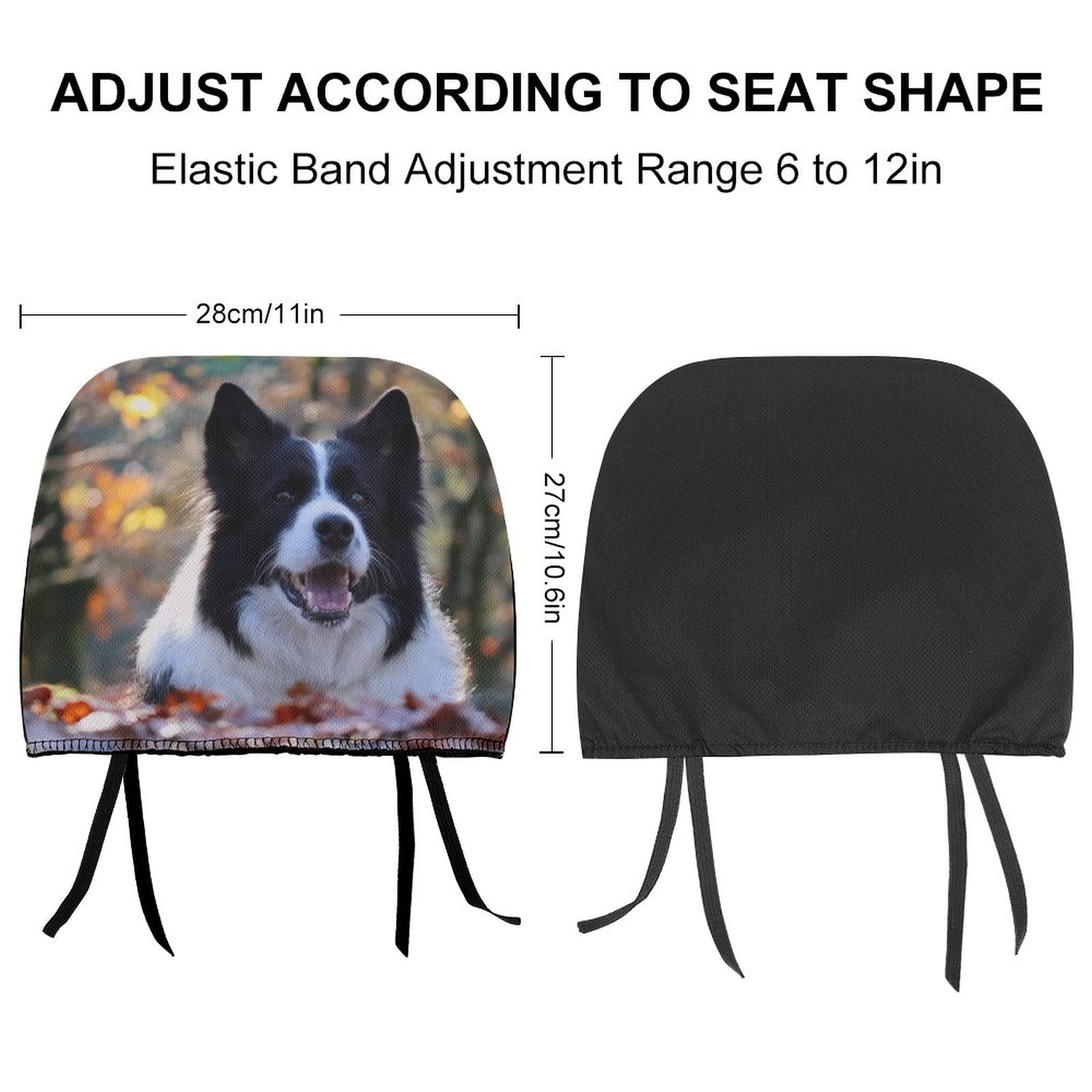 2 Pcs Custom Car Headrest Covers with Personalized Embroidery - Add Your Photo, Text or Design - Universal Fit for Most Vehicles - Perfect for Gifts, Travel Comfort & Interior Protection