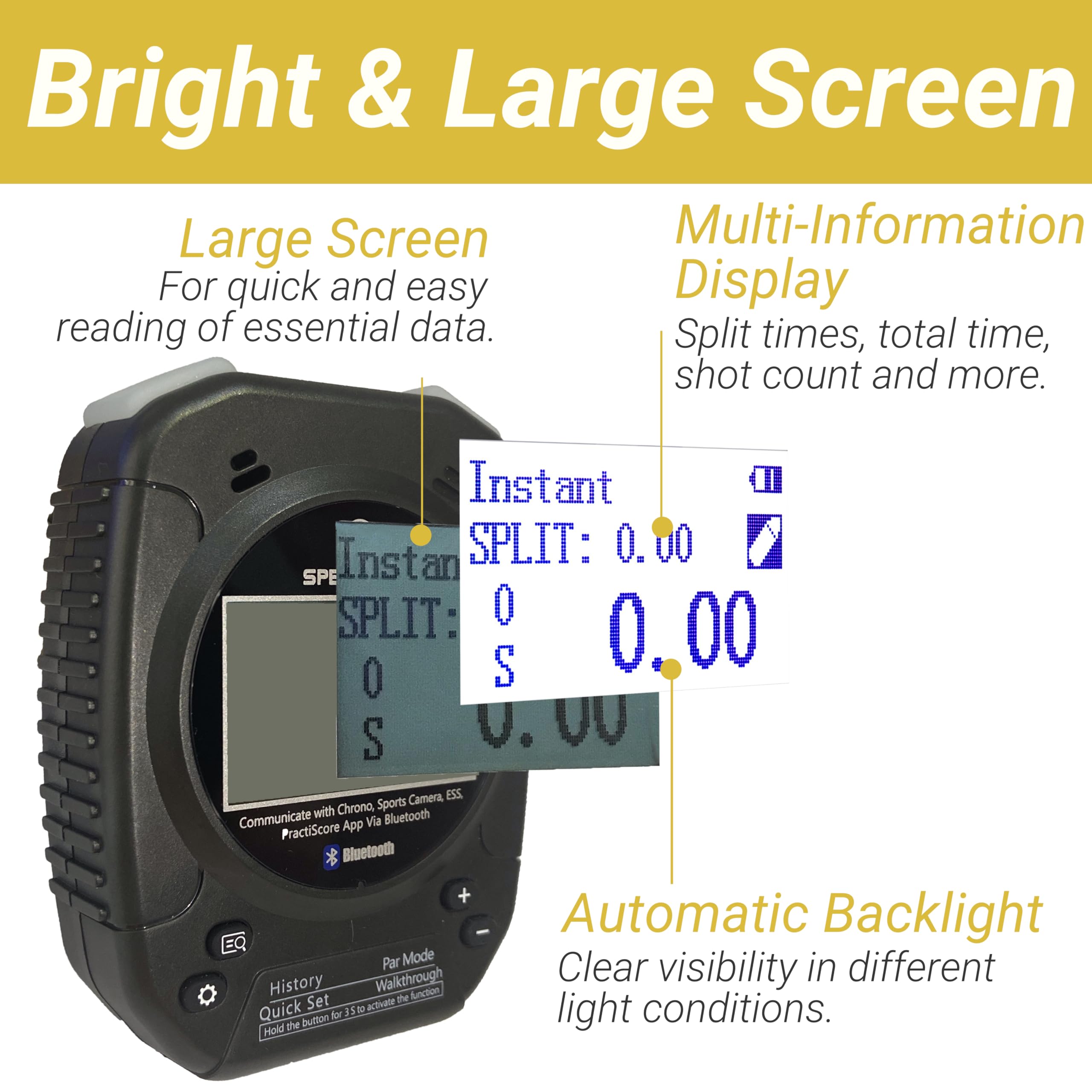 2025 Upgraded Shot Timer with Belt Clip - Professional Multifunction Dry Fire Timer for Pistol & Rifle Shooting - Perfect for USPSA, IPSC, APSC, IDPA, 3 Gun & Steel Challenge Competitions - Essential Training Gear for Target Practice & Range Drills