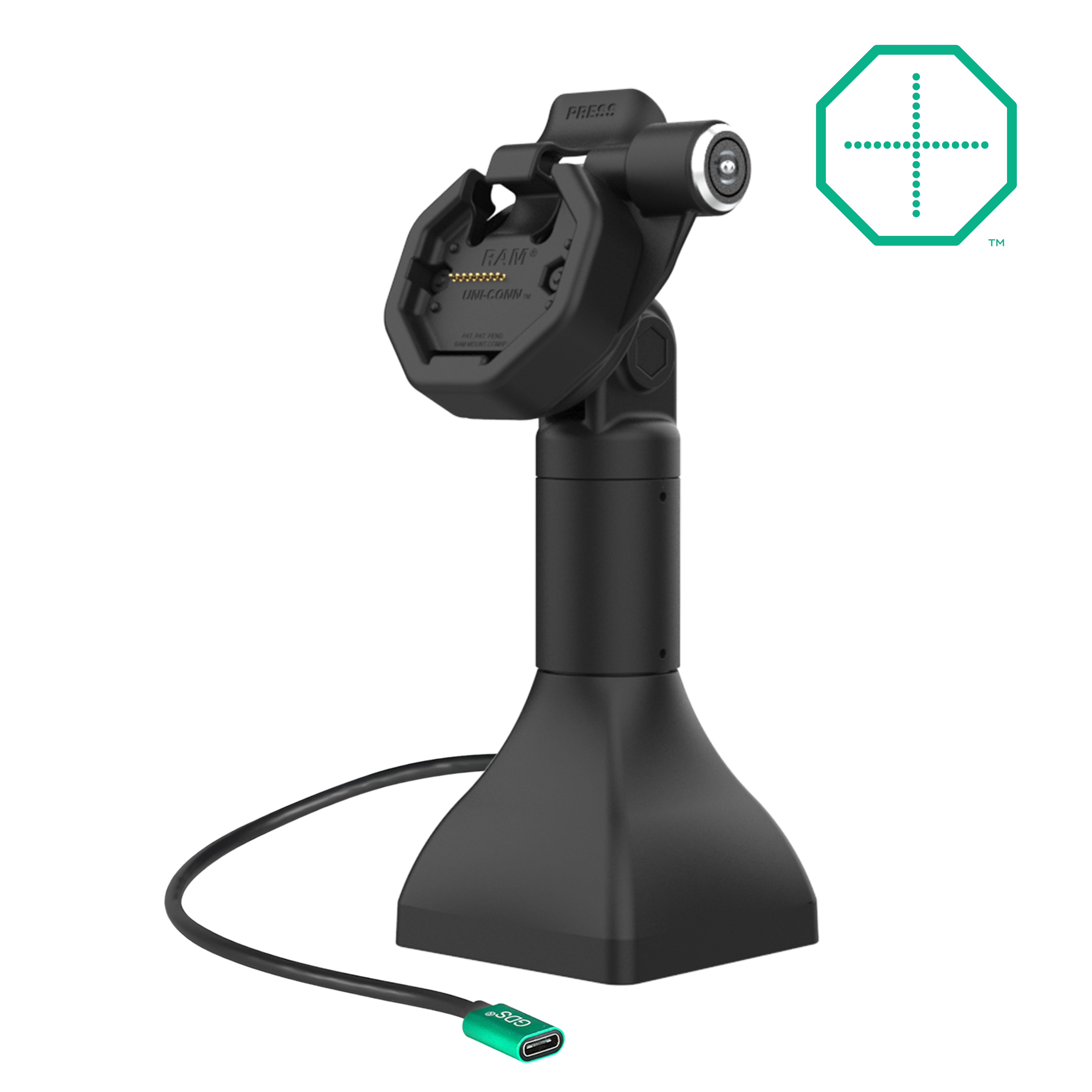 GDS® Uni Conn™ Powered 7 Locking Pedestal Dock with USB-C Port - Secure Multi-Device Charging Station for Office, Home & Workspace Organization
