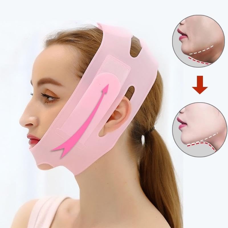 SWAMINE V-Line Lifting Face Mask - Double Chin Reducer & Skin Tightening for Women & Men | Cheek, Chin & Neck Slimming Belt (1 Count) | Perfect for Home Spa, Anti-Aging & Facial Contouring