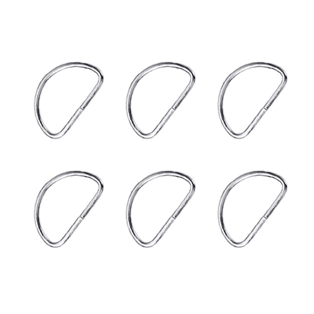 Healifty 20 Pack Silver Metal D-Rings - D Shape Shoulder Strap Hardware for DIY Crafts, Bags, Suitcases, Backpacks & Clothing Accessories | Multipurpose Webbing Fasteners for Secure Attachment