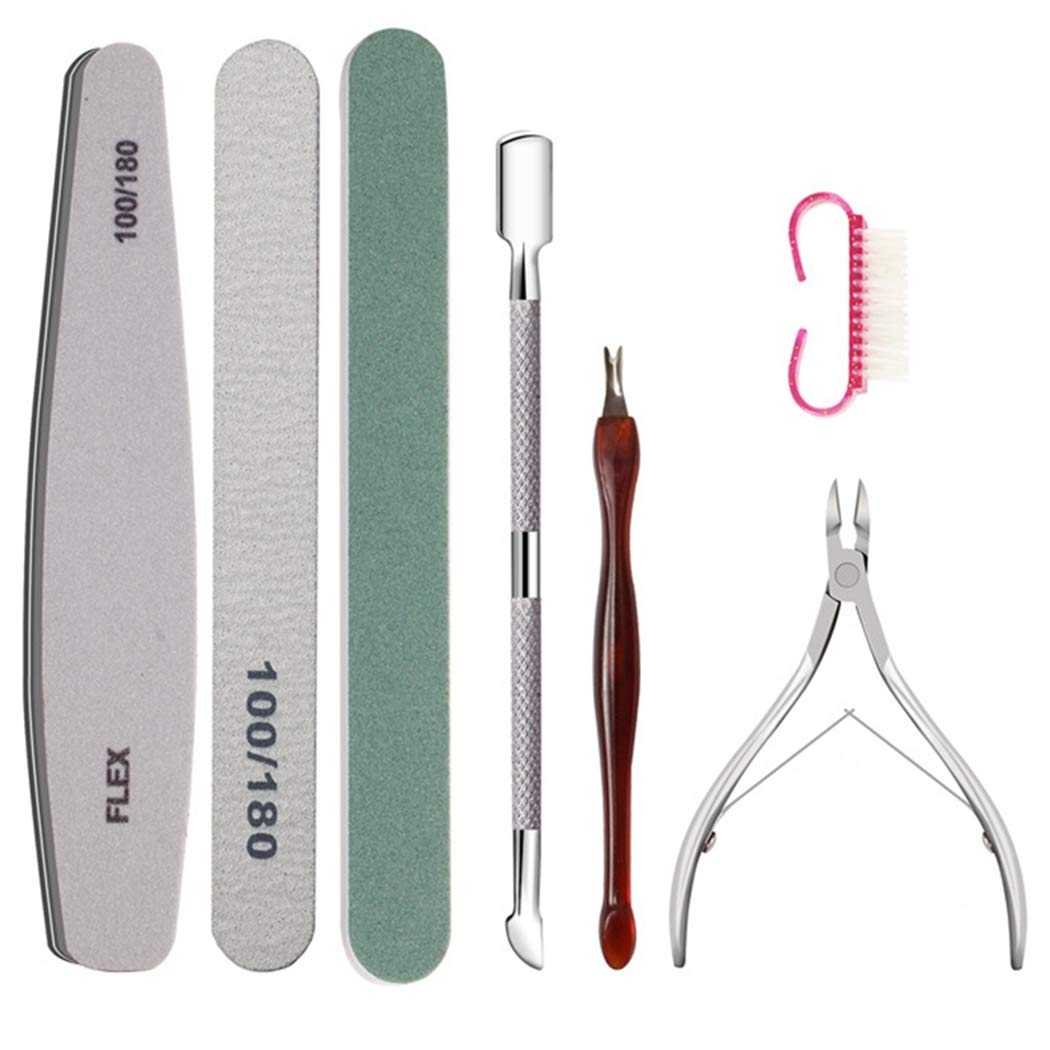 **Legendog 7-Piece Professional Stainless Steel Manicure & Pedicure Tool Set - Nail Drill Pen, Cuticle Care Kit for Salon & Home Use**