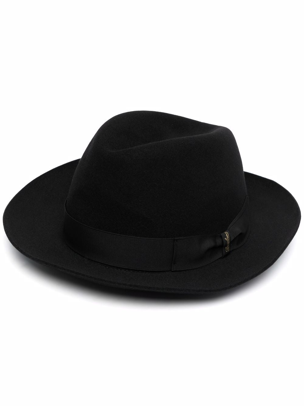 Borsalino Black Fedora Hat for Men & Women - Classic Wool Felt Dress Hat for Formal Occasions, Weddings & Vintage Style