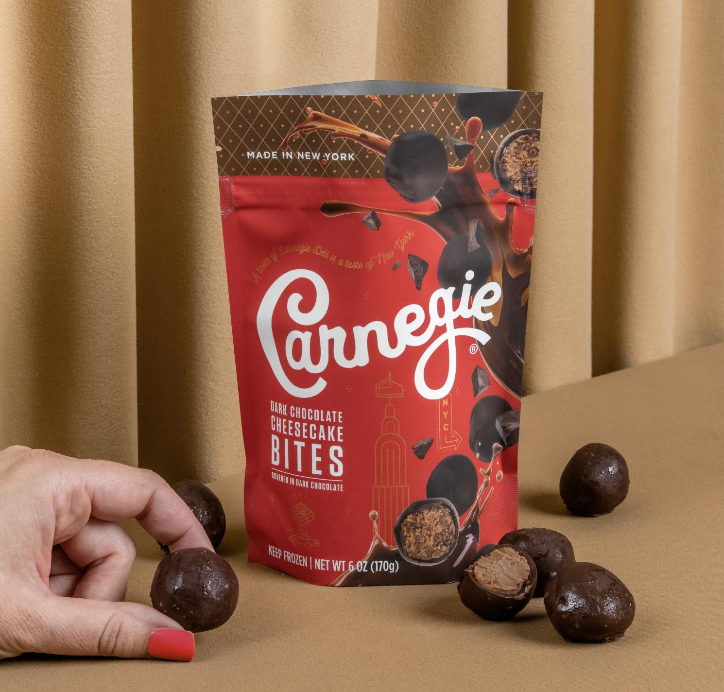 Delicious Double Chocolate Cheesecake Bites - 6 Oz Pack of 8 (80 Bites) | Rich Chocolate Dessert Snacks for Parties, Gifts & Office Treats | Indulgent Bite-Sized Sweets for Holidays & Special Occasions
