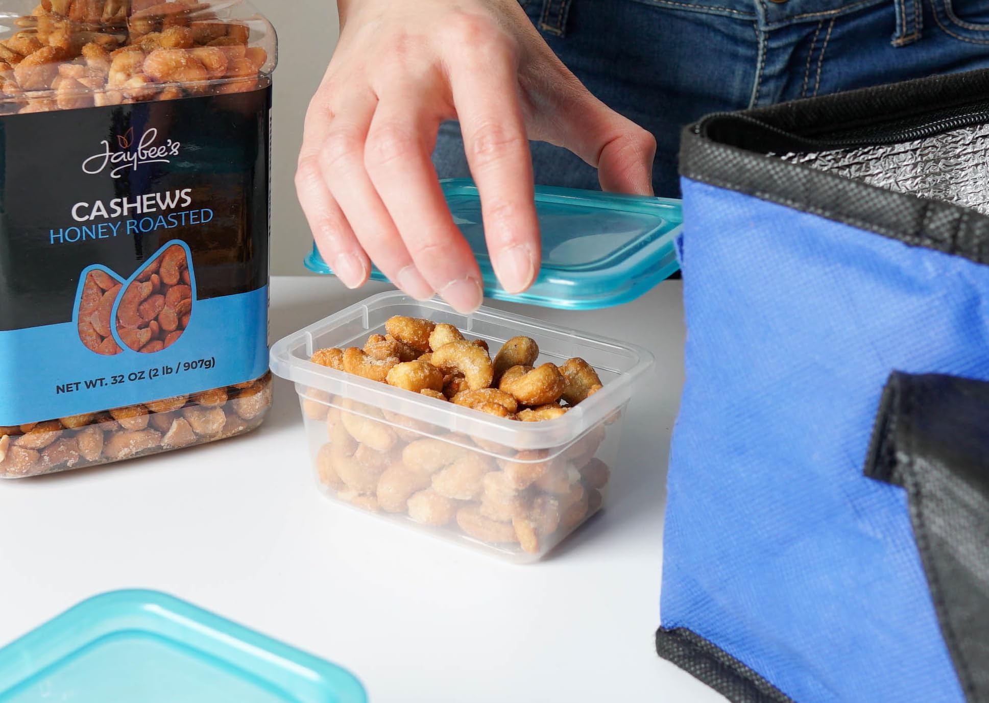 Honey Roasted Cashews - 32oz, Vegan & Kosher Snack for Office & Travel