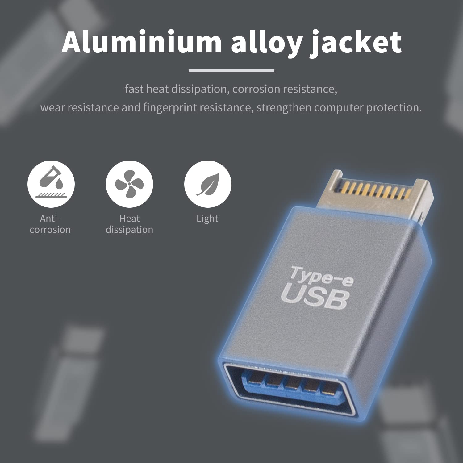 Duttek USB 3.1 Type-E Male to USB 3.0 Female Motherboard Adapter - 10Gbps High Speed Internal Converter (1 Pack) - Perfect for PC Builds, Motherboard Upgrades & Computer Hardware Expansion