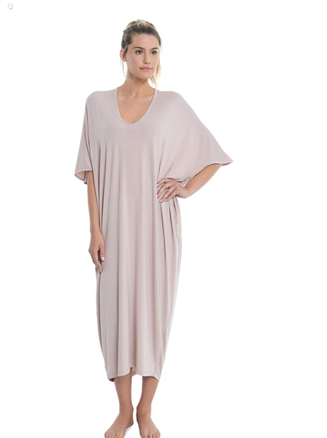 BAREFOOT DREAMS Luxe Milk Jersey Caftan - Ultra Soft Lounge Dress for Women | Perfect for Home, Beach & Vacation Wear | Cozy Loungewear & Cover-Up