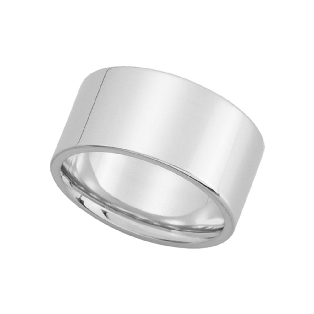 10mm Black Bow Flat Comfort Fit Wedding Band - 14k White Gold for Men & Women, Perfect for Engagement, Anniversary, or Everyday Wear