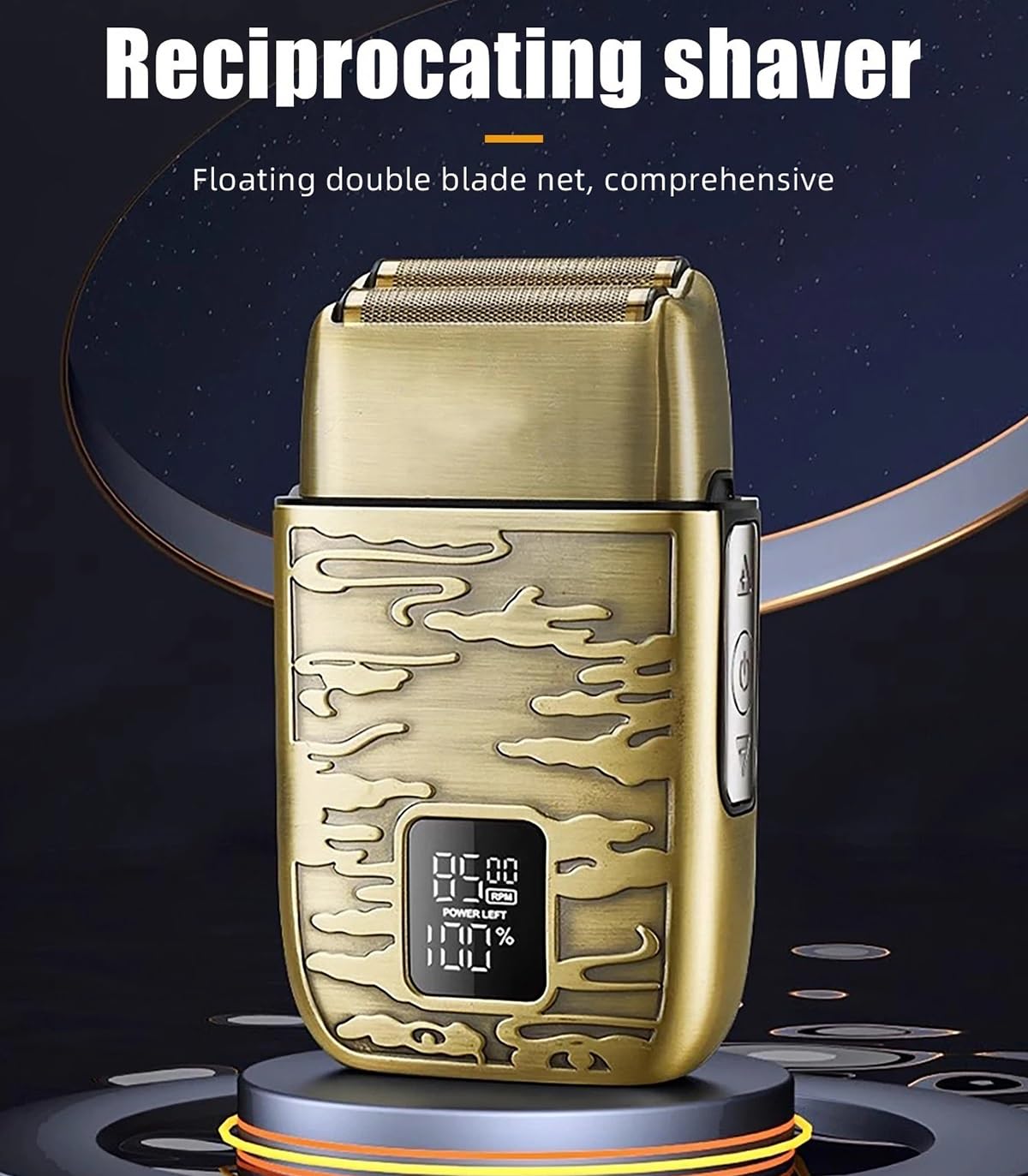 Professional 3-Speed Electric Head Shaver for Bald Men - IPX6 Waterproof, Metal Shell, LCD Display - Perfect for Travel, Gym & Daily Grooming