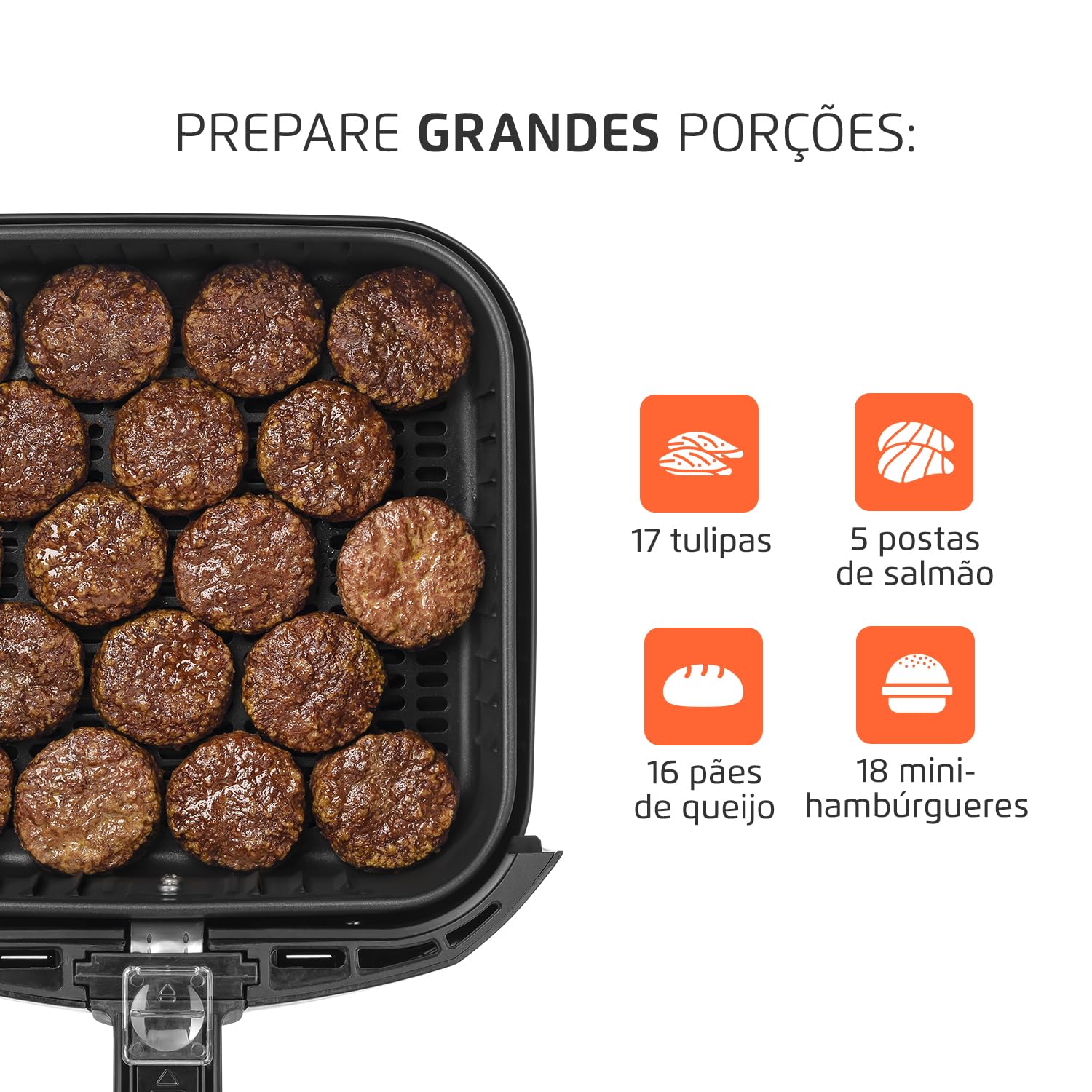 Mondial AFN-50-BI 5L Air Fryer - Oil Free Fryer, 1900W, 110V, Black/Stainless Steel - Perfect for Healthy Cooking, Crispy Snacks & Family Meals