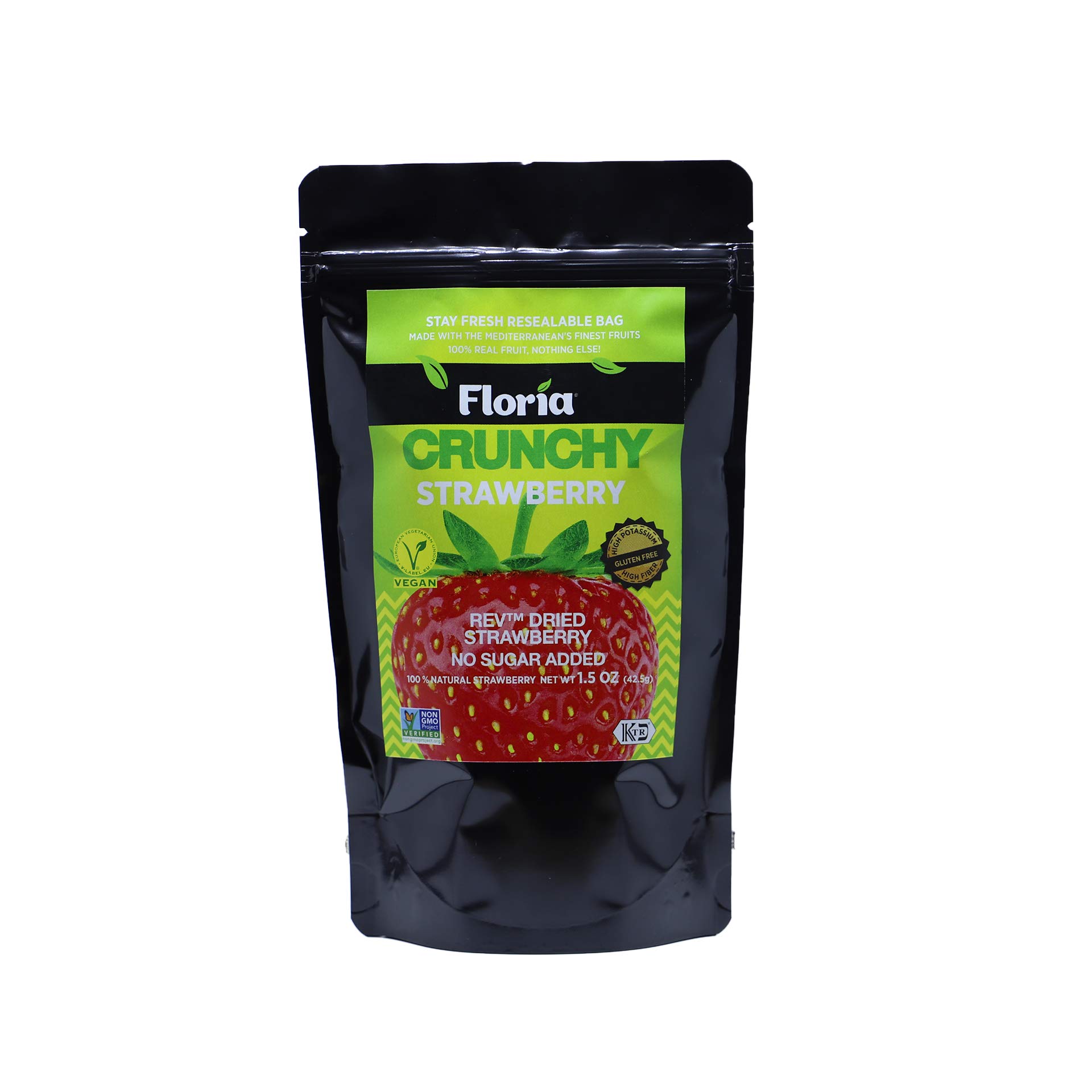 Crunchy All-Natural Dried Strawberry Fruit Chips - No Sugar Added, Healthy Snack in Resealable Bag (1.5oz Pack) - Perfect for Lunchboxes, Hiking & Vegan Diets