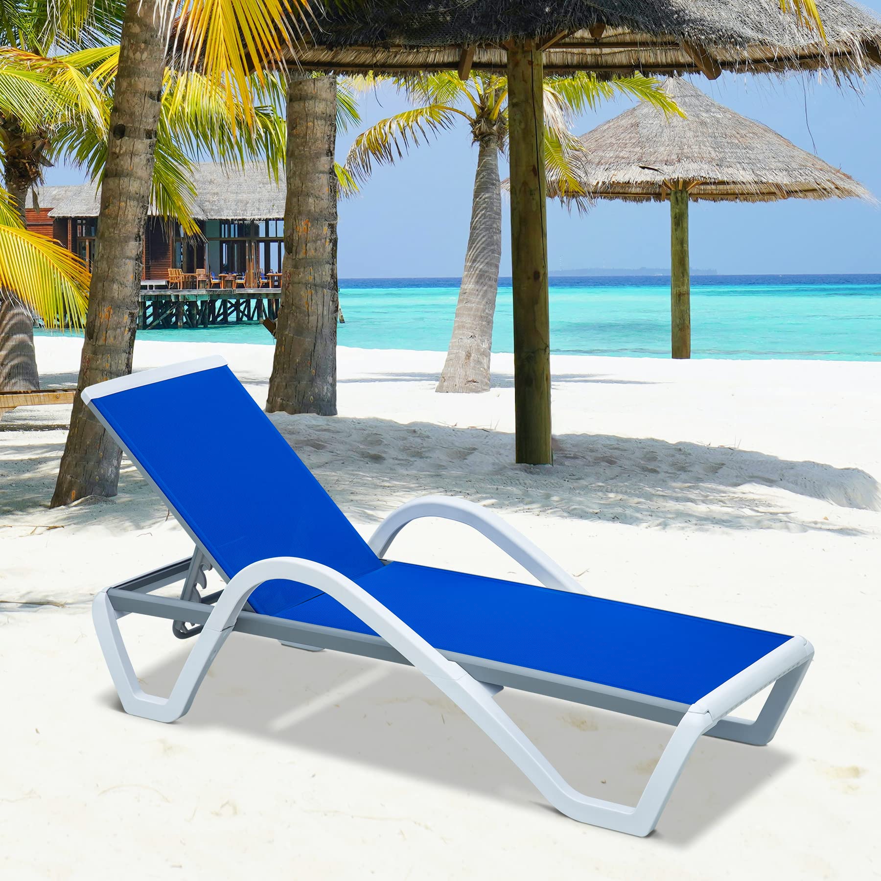 Premium Adjustable Aluminum Pool Lounge Chair with Textilene Fabric - All-Weather Outdoor Chaise Lounge for Patio, Deck, Garden & Poolside Relaxation | Durable & Comfortable with Armrests | Perfect for Sunbathing, Reading or Napping by the Pool