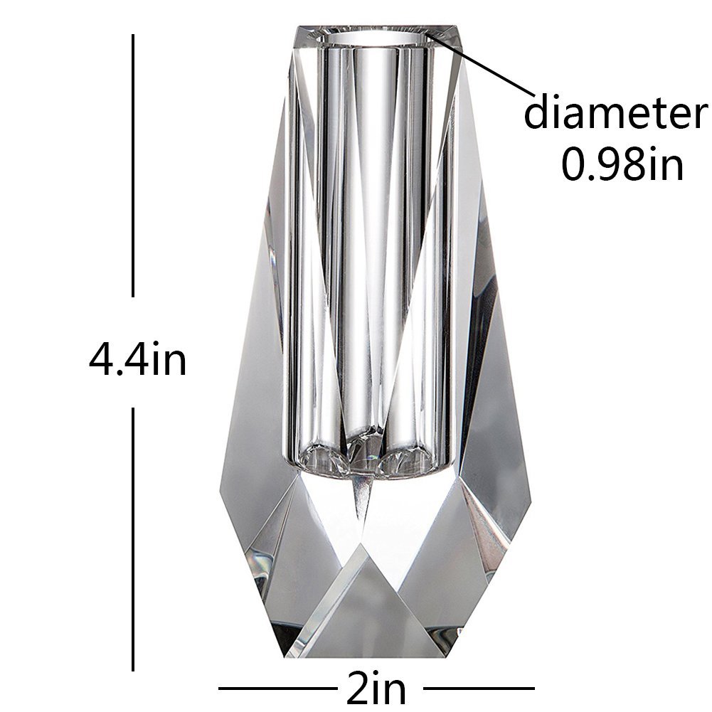 Crystal Small Bud Flower Vase - Elegant Home Decor for Christmas, Weddings & Gifts - Clear Glass with Gift Box - Perfect for Centerpieces, Table Decor & Special Occasions