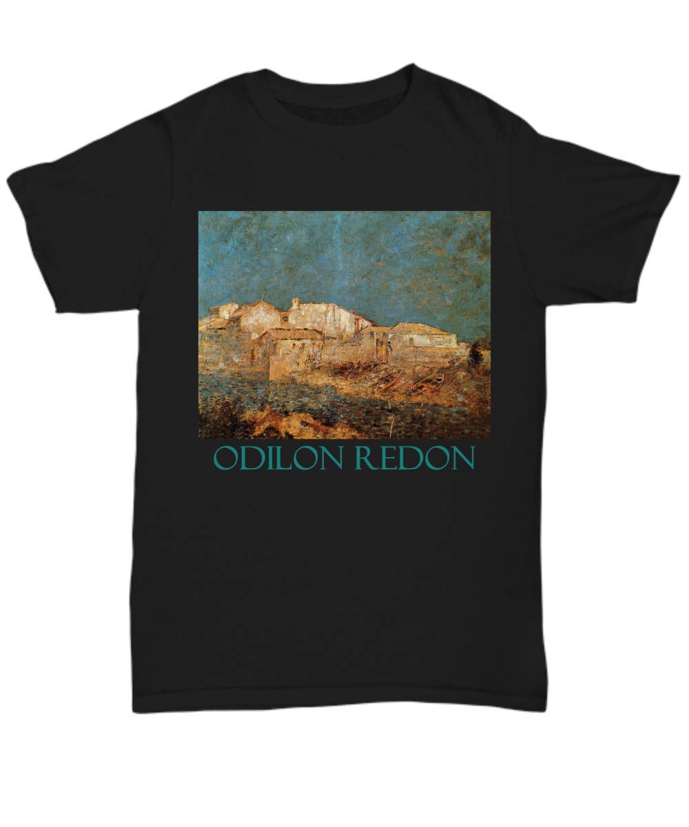 Navamark Venetian Landscape by Odilon Redon - Premium Unisex Cotton T-Shirt | Art-Inspired Casual Wear for Men & Women | Perfect for Everyday Outfits, Gifts & Art Lovers