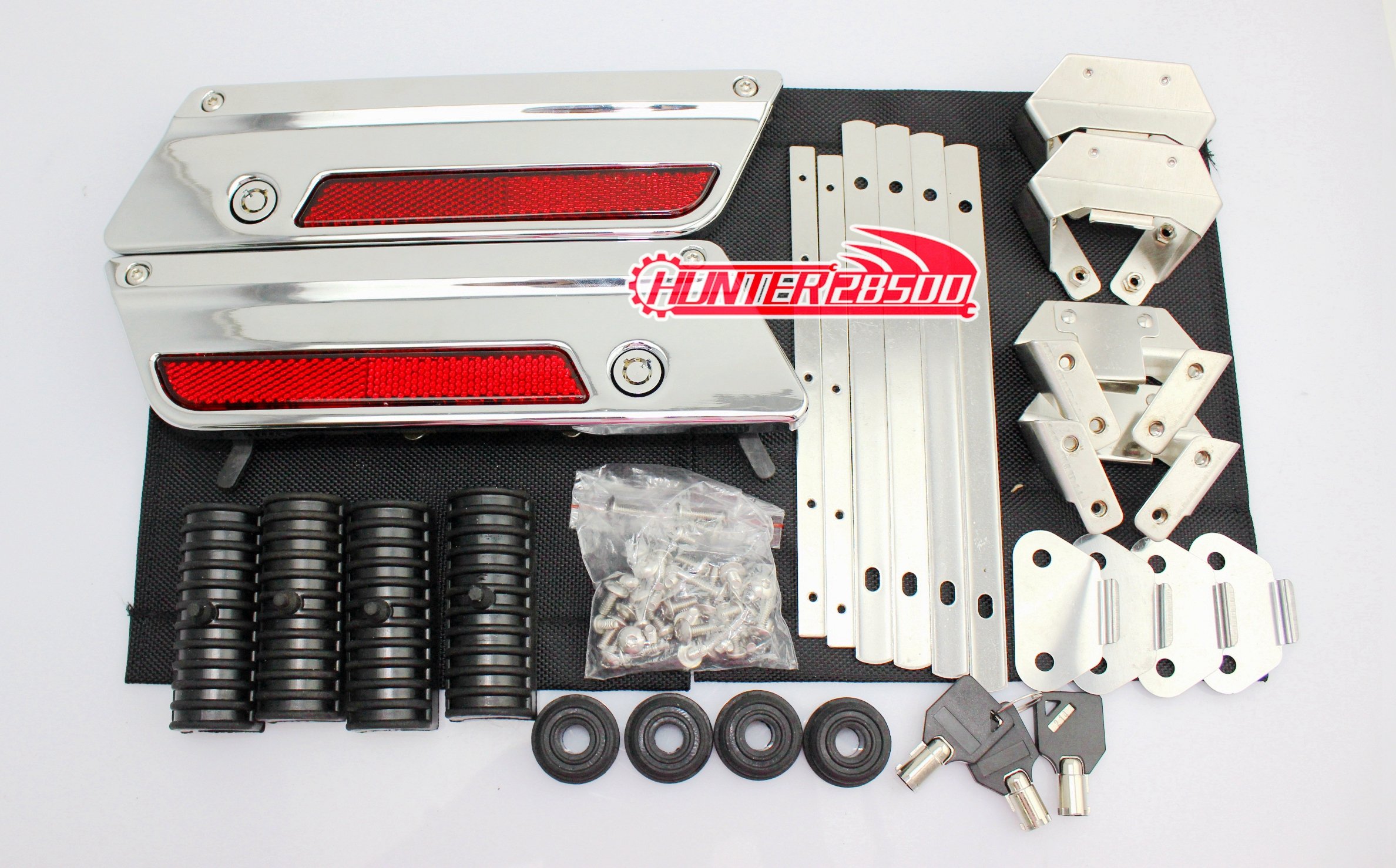 Harley Davidson Touring Models Hard Saddlebag Latch Hinges Kit - Durable Motorcycle Luggage Hardware for Hunter Bike Accessories | Perfect for Long-Distance Riding & Road Trips