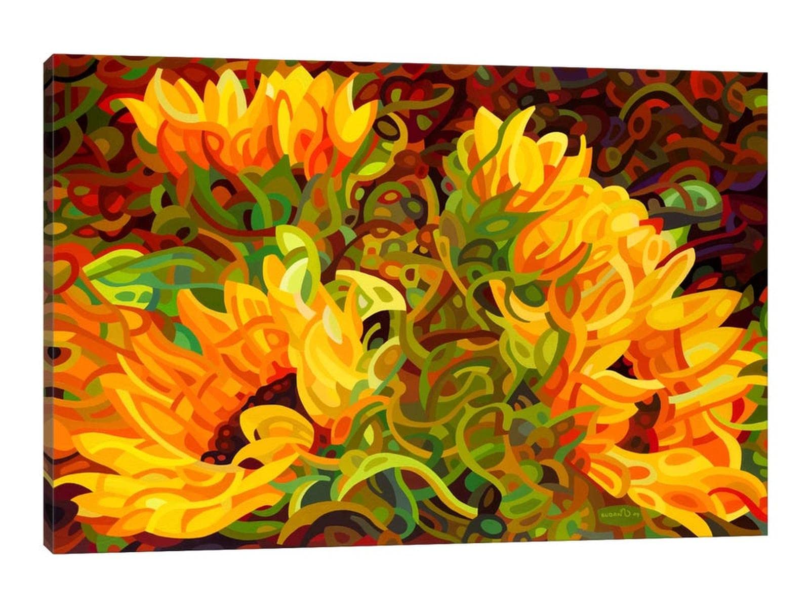 Sunflower Canvas Wall Art - Watercolor Prints for Kitchen & Bathroom Decor (18x24 Inches)