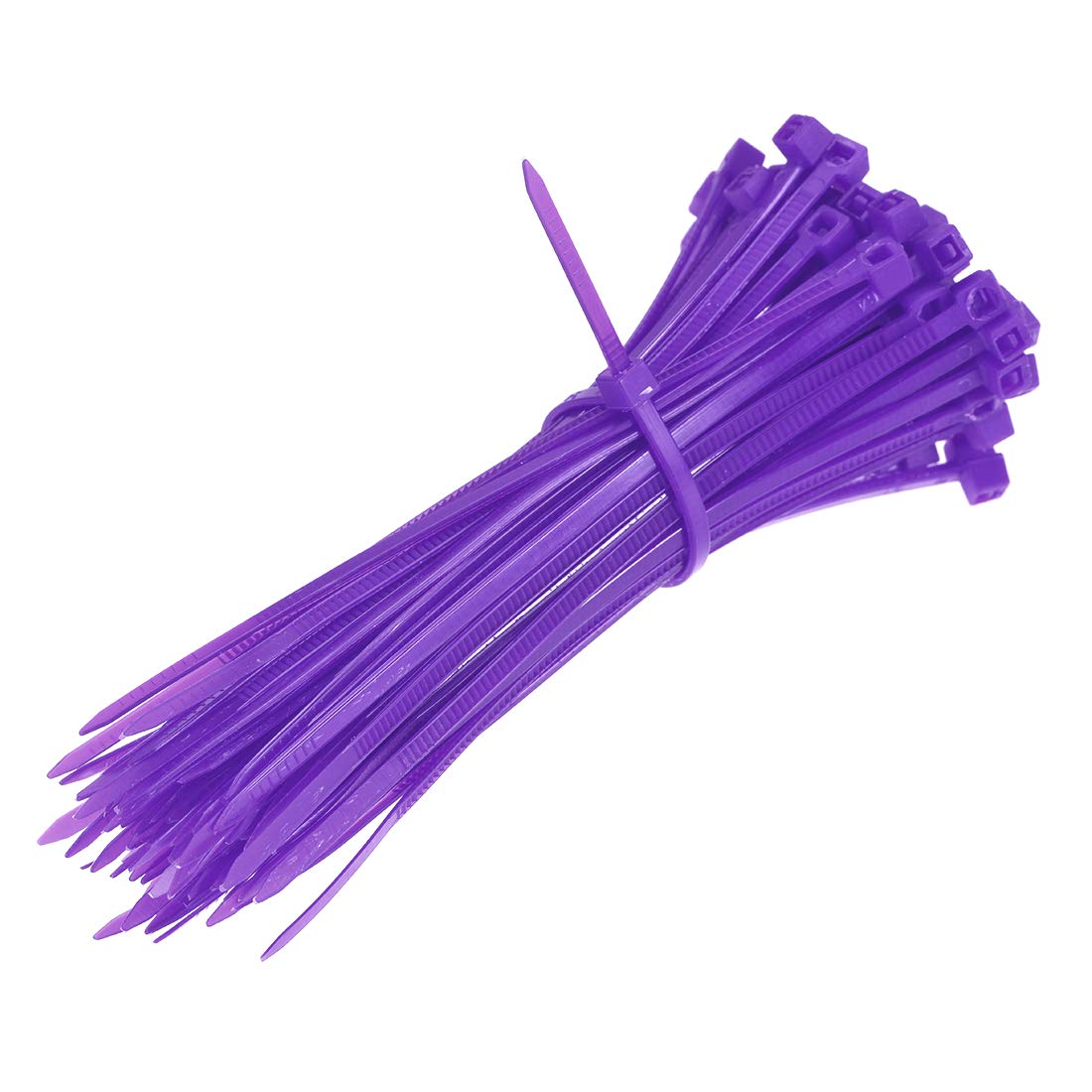 uxcell 4 Inch Nylon Self-Locking Cable Ties - 100pcs Purple Zip Ties (0.09