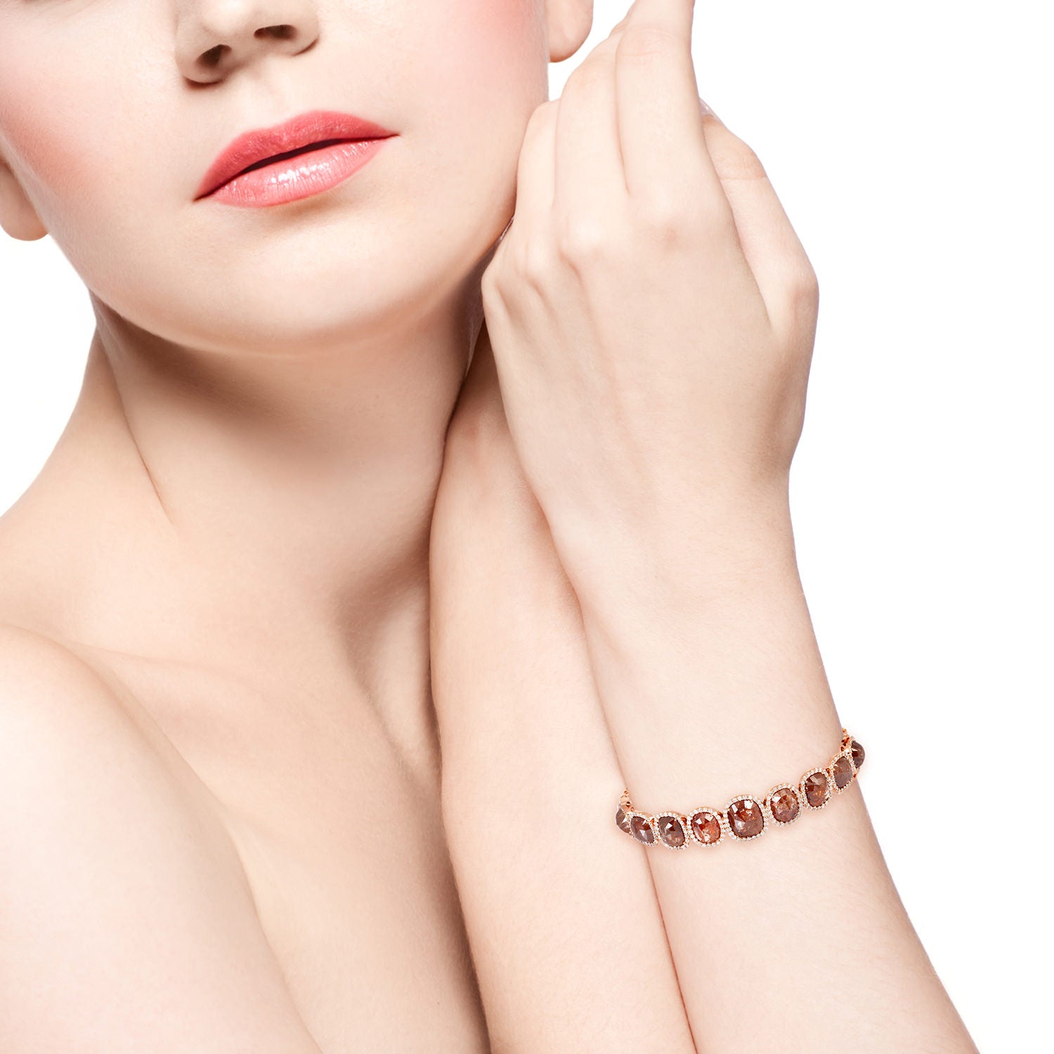 18K Rose Gold Cushion Cut Ice Diamond Designer Wedding Bangle for Women - Elegant Bridal Jewelry for Engagement, Anniversary & Special Occasions