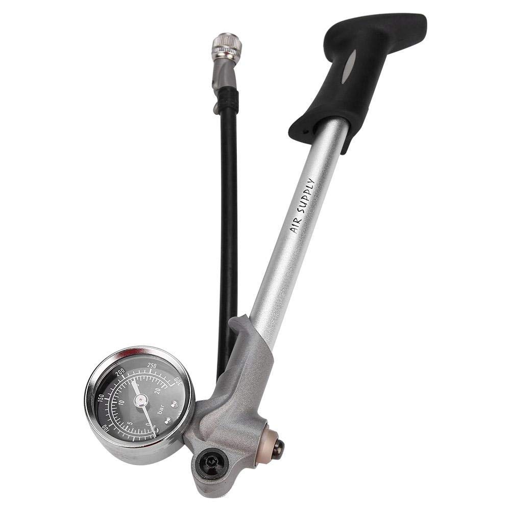 NITRIP High Pressure Bike Pump with Gauge - Presta & Schrader Valve Compatible - 160PSI Bicycle Tire Pump for Road & Mountain Bikes (Silver) - Perfect for Cycling, Commuting & Outdoor Adventures