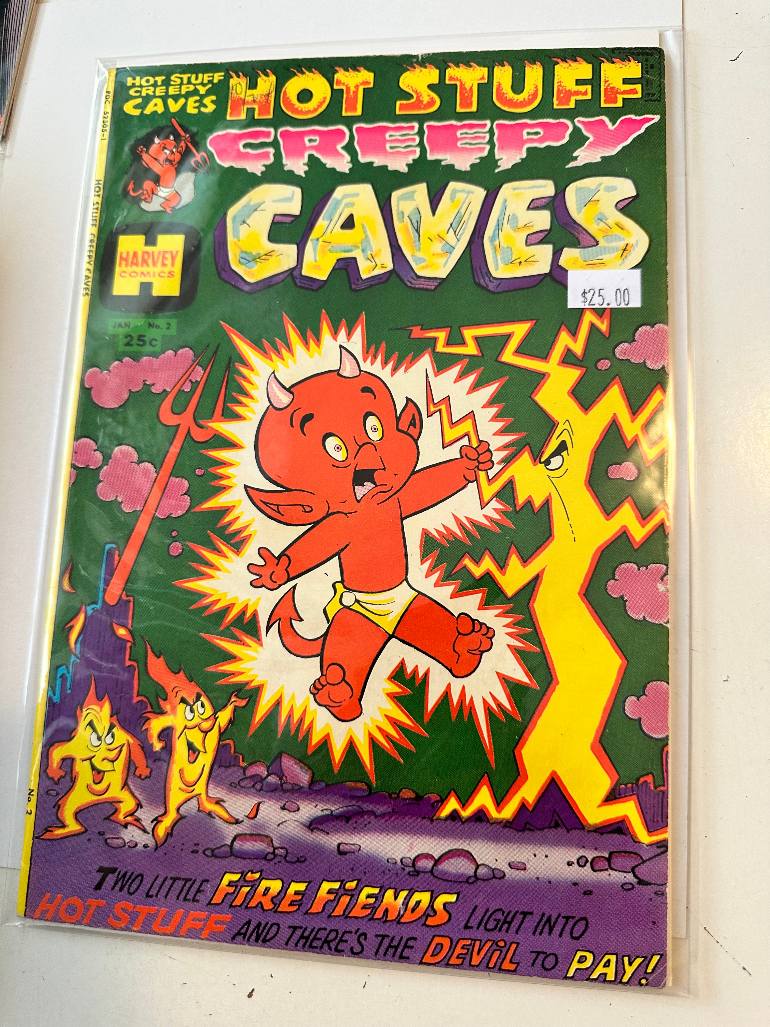 Hot Stuff Creepy Caves #2 Vintage Comic Book - Rare 1975 Edition | Collectible Horror Comics for Fans & Investors | Perfect for Comic Collections, Horror Memorabilia Displays & Nostalgic Gift Giving