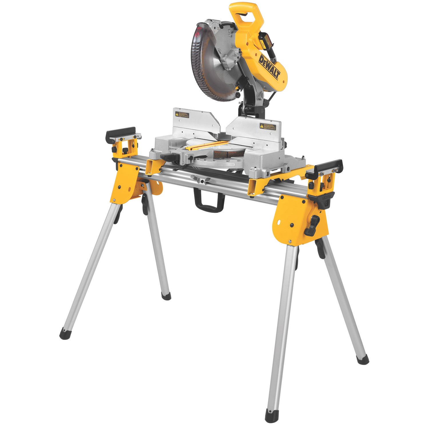 DEWALT 12-Inch Sliding Compound Miter Saw Stand with Crown Stops - Heavy Duty Portable Workbench Supports 500 lbs - Perfect for Construction Sites & DIY Woodworking Projects