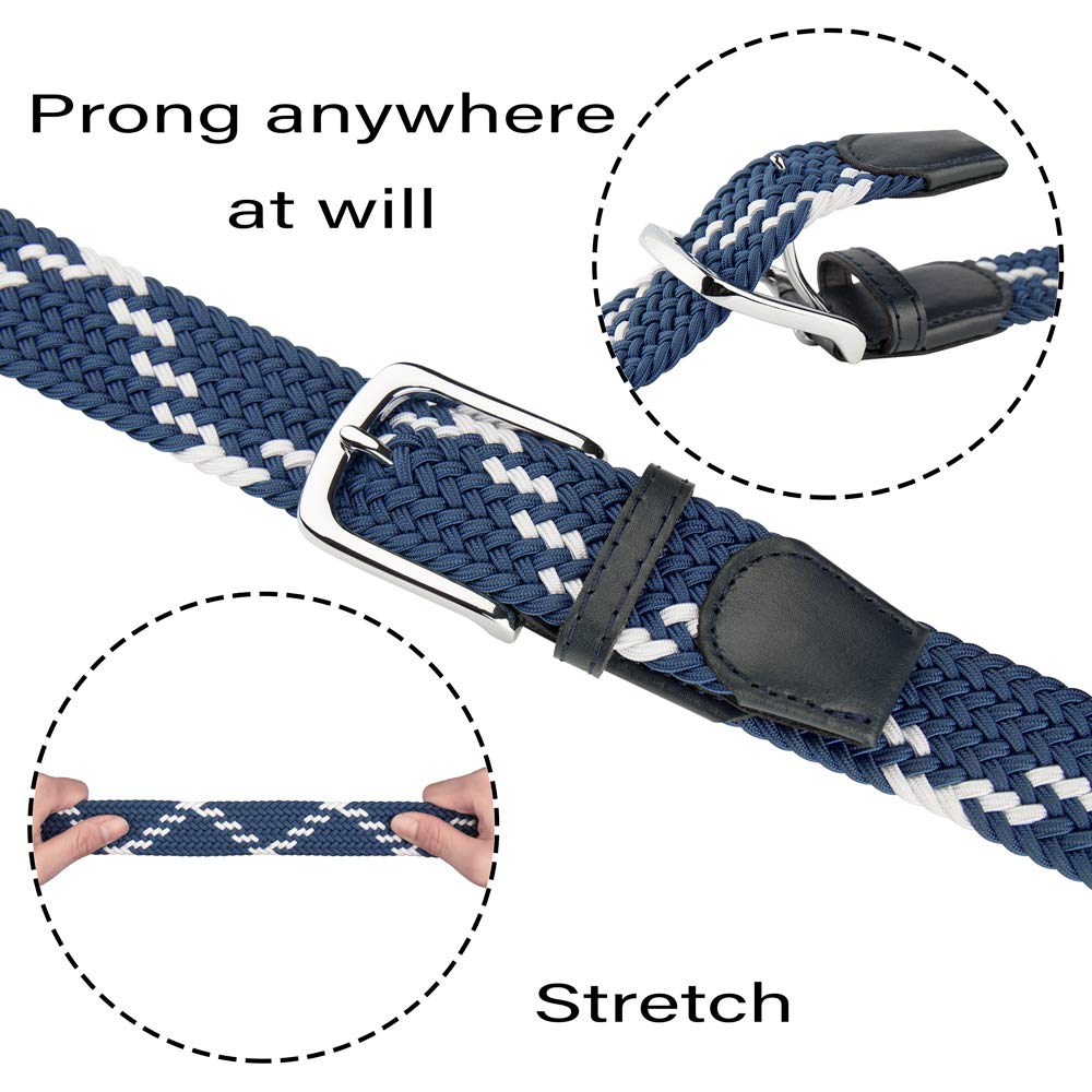JUKMO Elastic Braided Belt for Men & Women - Adjustable Stretch Woven Belt with Gift Box - Perfect for Casual Wear, Office, and Travel