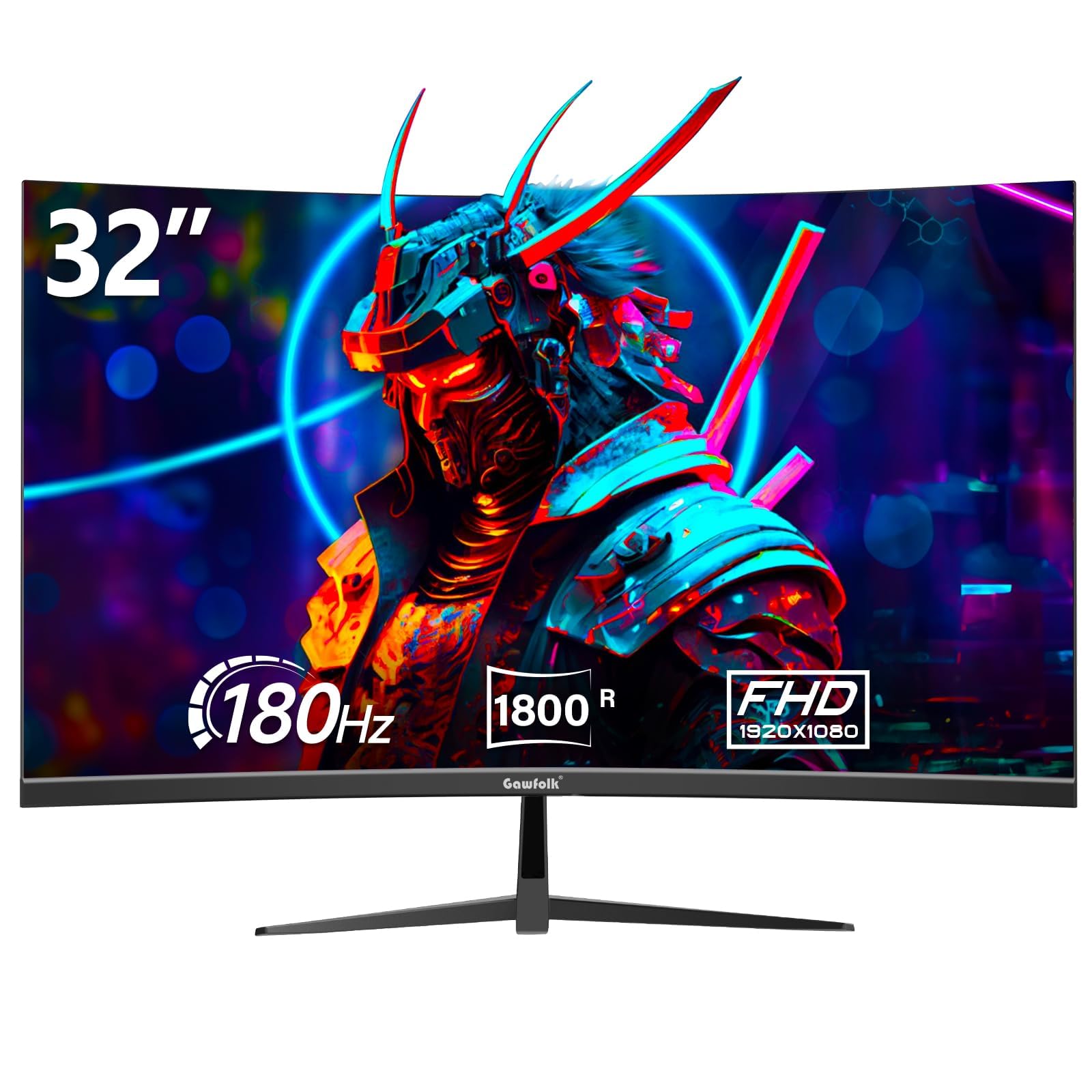 32 Inch 1800R Curved Gaming Monitor - 165Hz/180Hz VA Display with FreeSync, HDMI & DP Ports - Perfect for Home Office, Dorm Room & Esports Gaming
