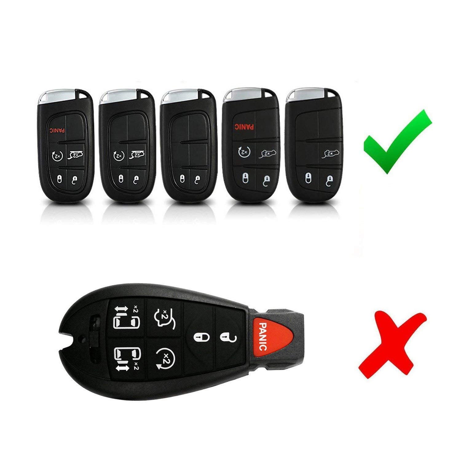 Premium Carbon Fiber Silicone Key Fob Cover for Dodge Charger, Challenger, Jeep, Chrysler - Durable Protection & Stylish Upgrade for Car Keys