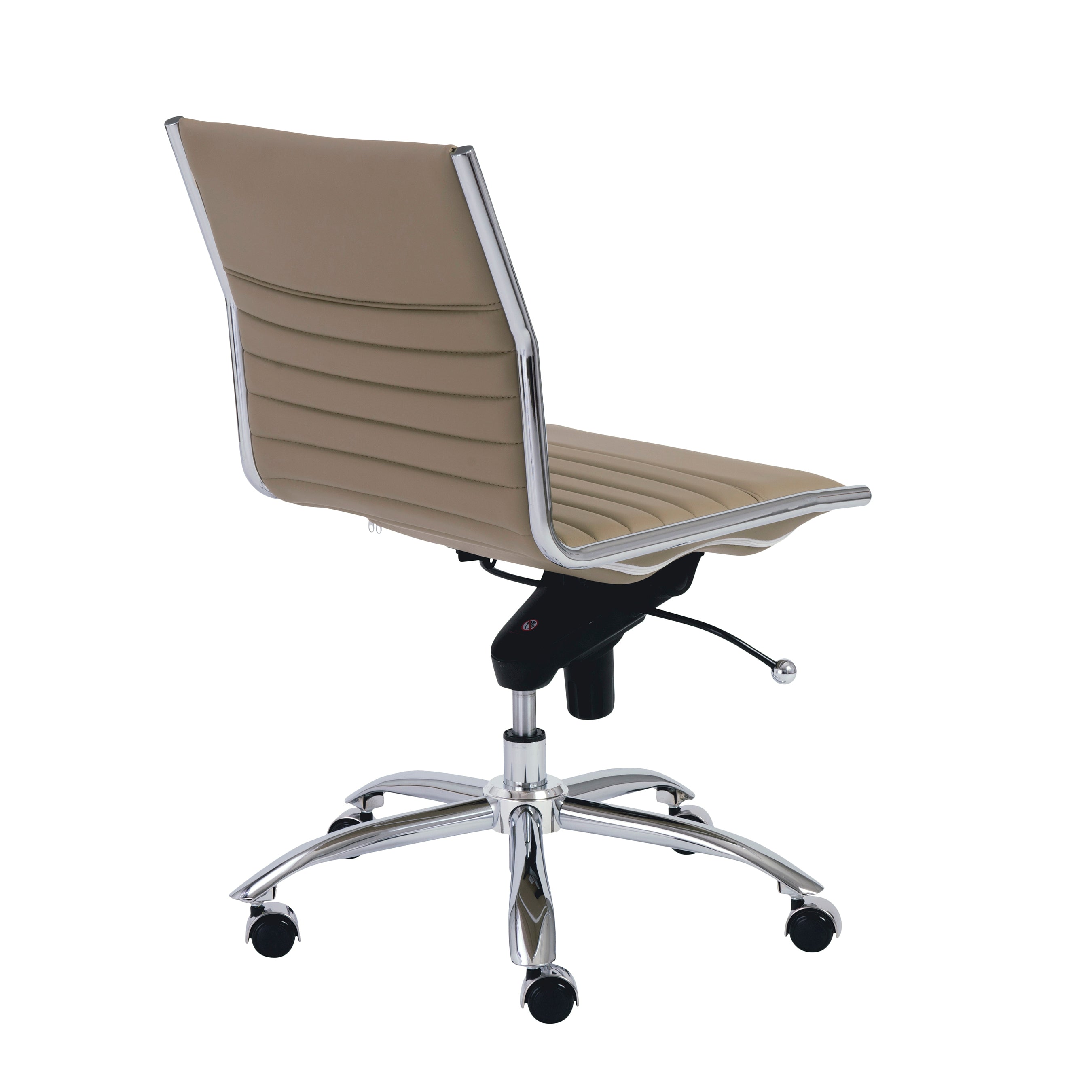 Euro Style Dirk Low Back Office Chair - Armless Ergonomic Design with Chrome Steel Base for Home, Office & Workspace Comfort