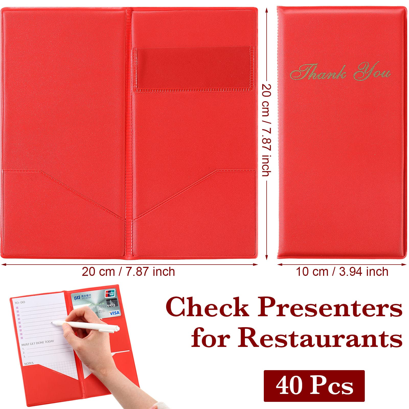 40 PCS Restaurant Guest Check Holders Bulk - Gold 