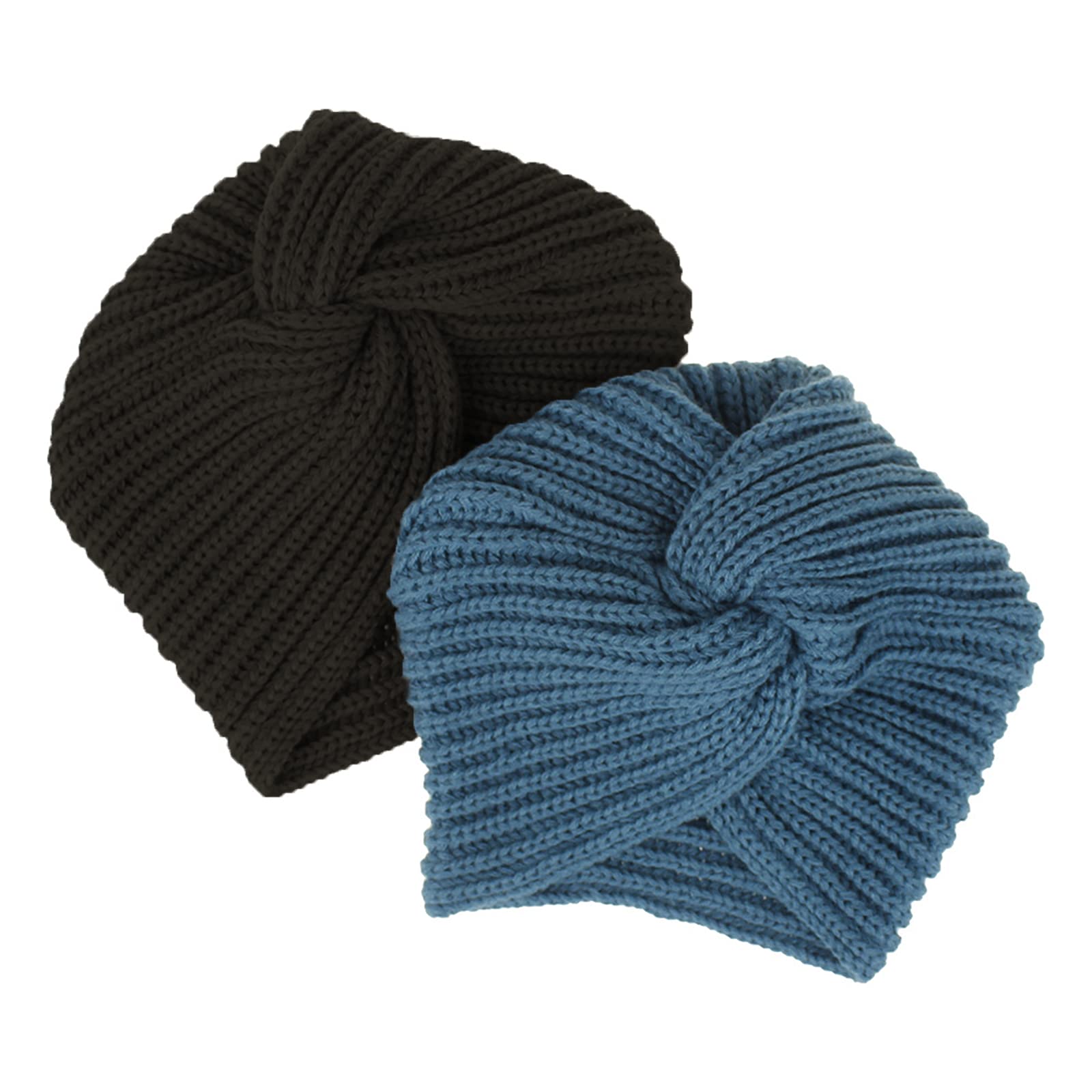 3-Piece Women's Knitted Winter Headscarf Set - Warm Beanie Hat & Headband Combo for Sleeping, Chemo, and Cold Weather (Black, Navy, Khaki) - Cozy Accessories for Indoor Comfort & Outdoor Activities
