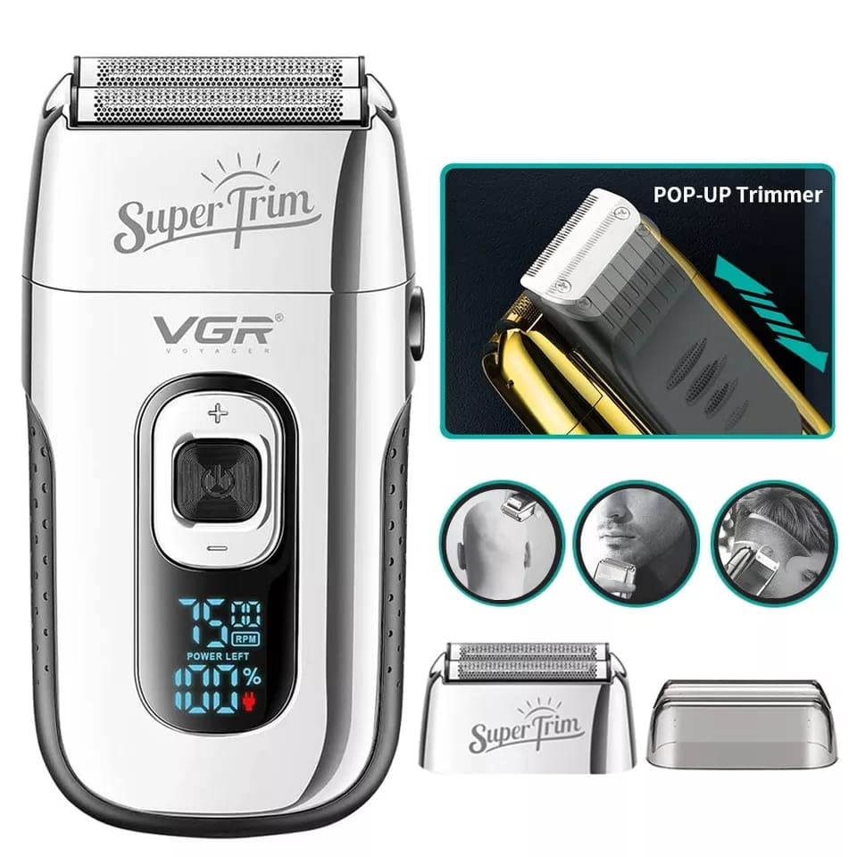 Rechargeable Electric Razor for Men - Wet & Dry Shaver with Beard Trimmer & Hair Clipper - Perfect for Travel, Home, and Gym Use
