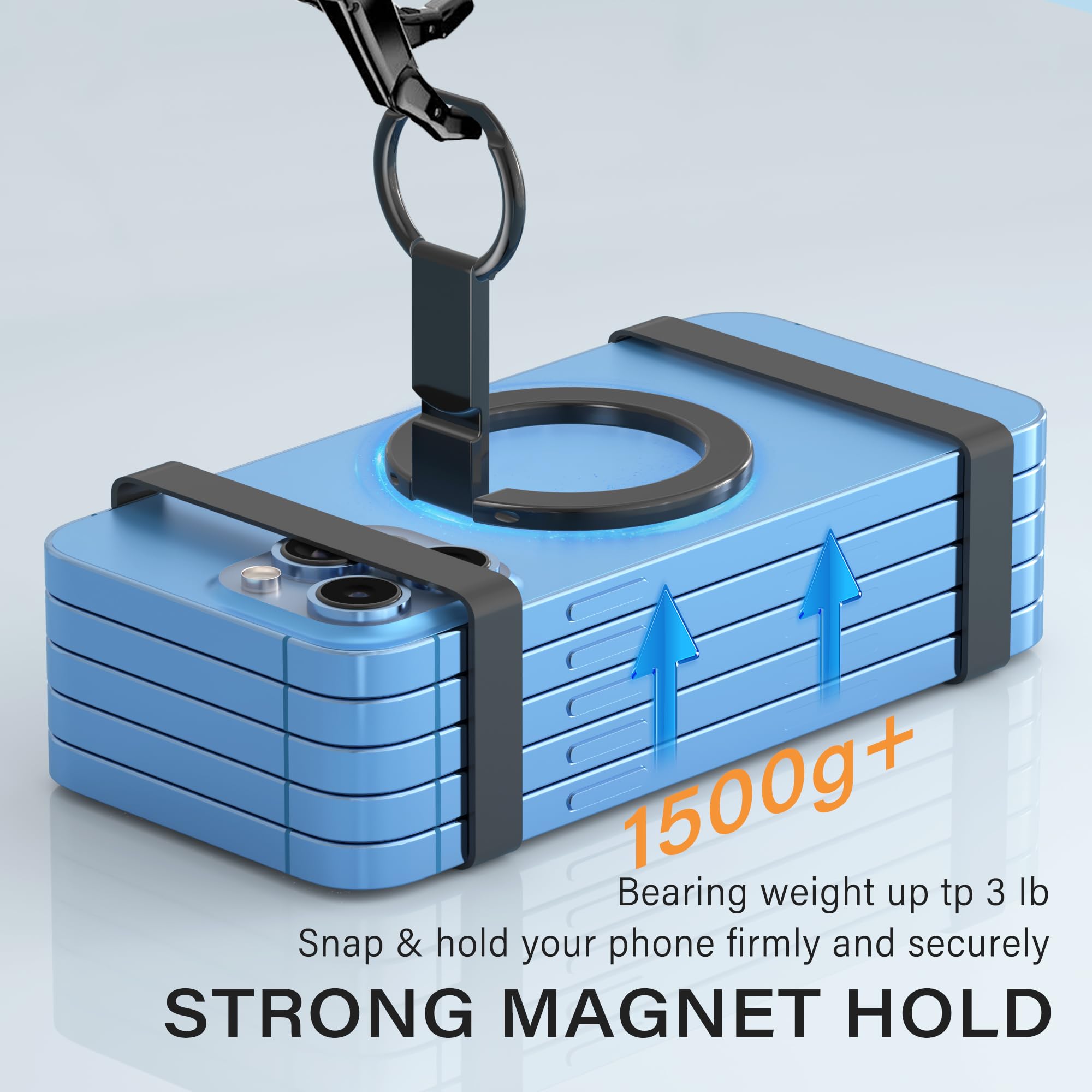 Ultra Strong Magnetic Phone Grip Stand Holder - Magsafe Compatible Ring for iPhone 15/14/13/12 Series | Adjustable Phone Stand & Secure Grip | Perfect for Driving, Video Calls, and Hands-Free Viewing