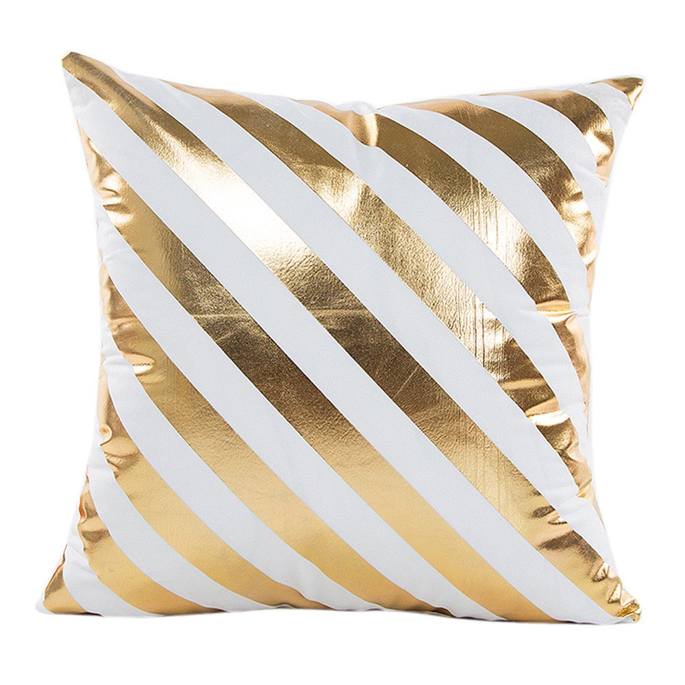 Arystk Gold Foil Printed Pillow Case - Luxury Cushion Cover for Sofa, Bed, and Waist Support - Elegant Home Decor for Living Room, Bedroom & Office
