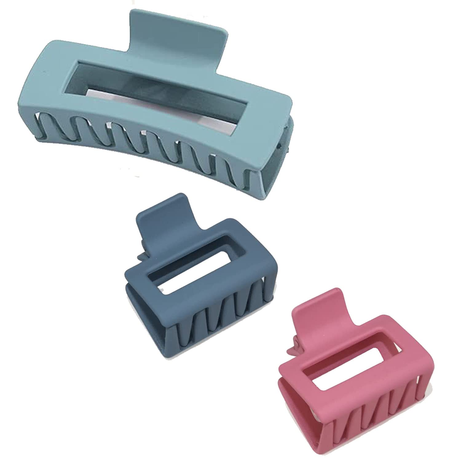 ASG 3-Piece Matte French Hair Claw Clips Set - Strong Hold Non-Slip Banana Jaw Clips for Thick Hair, Women's Hair Accessories for Work, Gym, and Everyday Styling