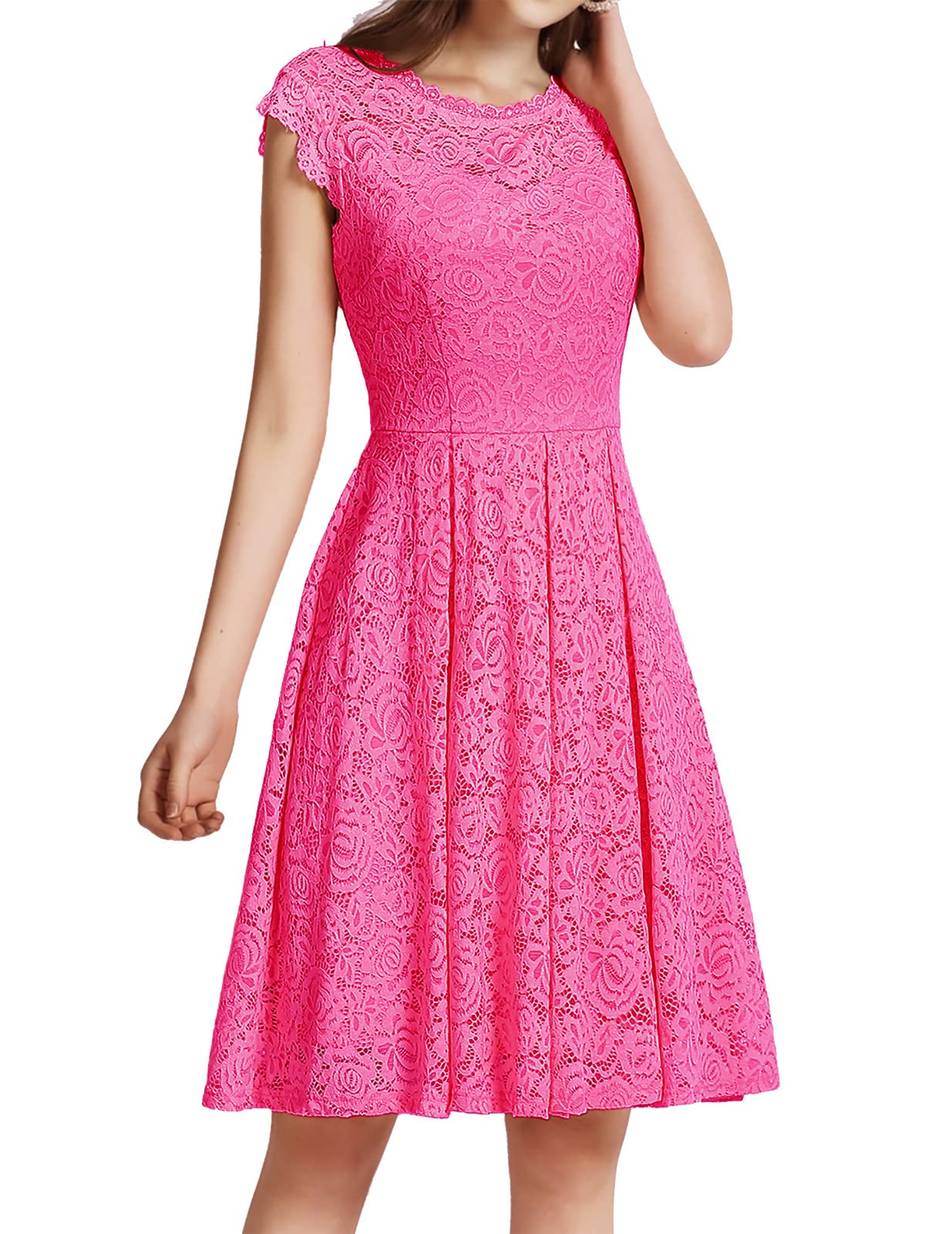 Meetjen Floral Lace Prom Dress for Women - Elegant A-Line Cocktail Dress for Graduation, Wedding Guest & Special Occasions | Perfect for Parties, Dinners & Formal Events
