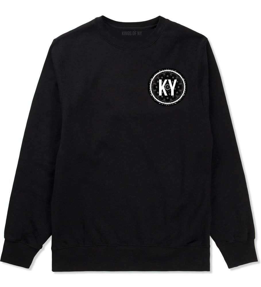 Kings Of NY KY Kentucky Bandana Print Men's Crewneck Sweatshirt - Stylish Casual Pullover for Streetwear, Hip Hop Fashion & Everyday Comfort