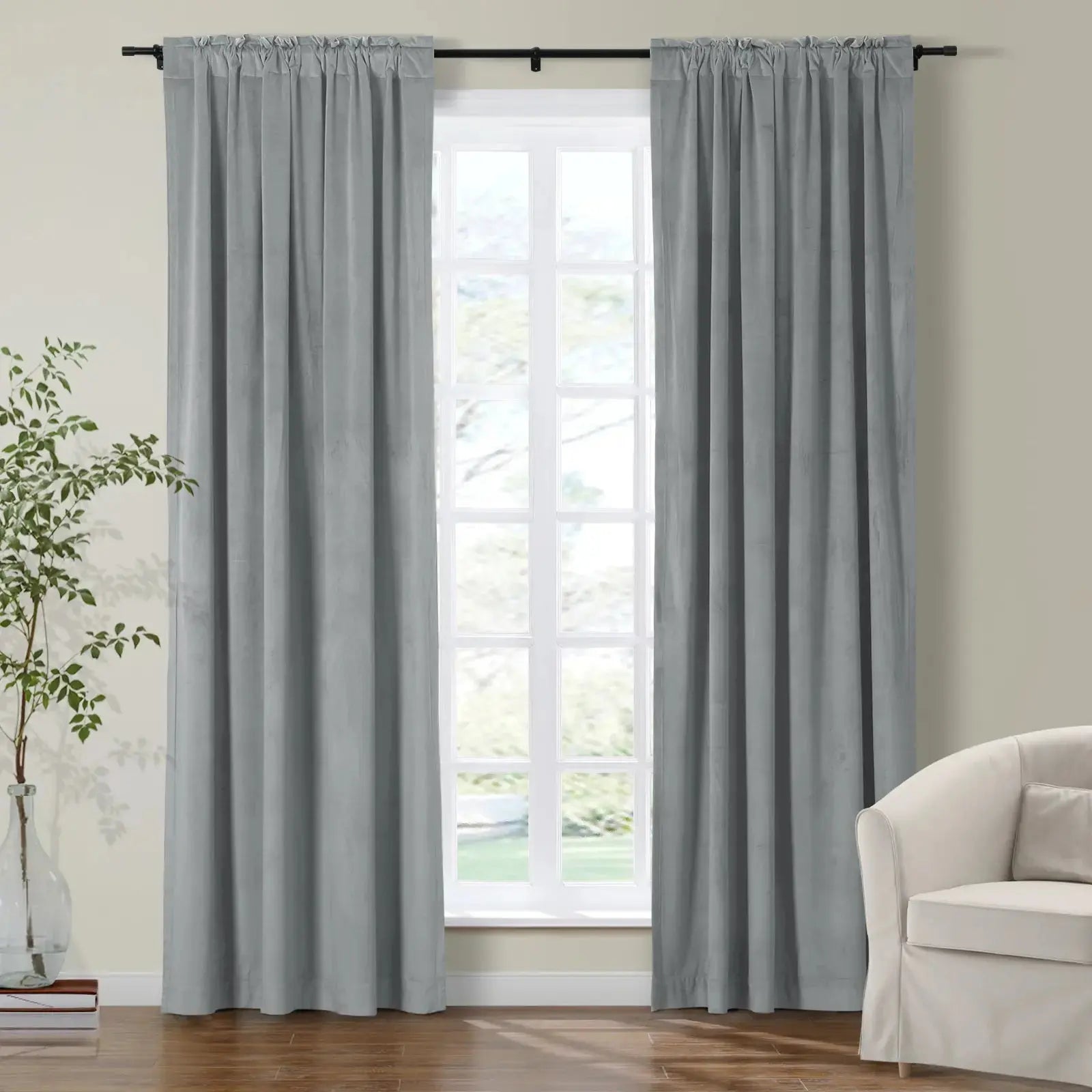Luxury Birkin Velvet Curtains - Soft Blackout Drapes for Living Room & Bedroom - Premium Soundproof Thermal Insulated Window Treatments for Home Decor