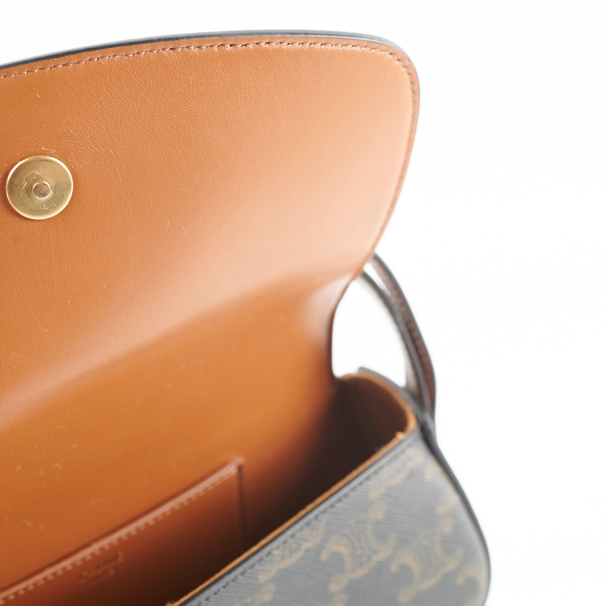 Celine Triomphe Tabou Clutch with Adjustable Strap - Genuine Leather Crossbody Bag in Brown/Tan for Women | Perfect for Evening Parties, Date Nights & Special Occasions