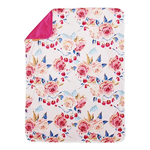 Bb Vintage Roses With Blue Accents Hot Pink