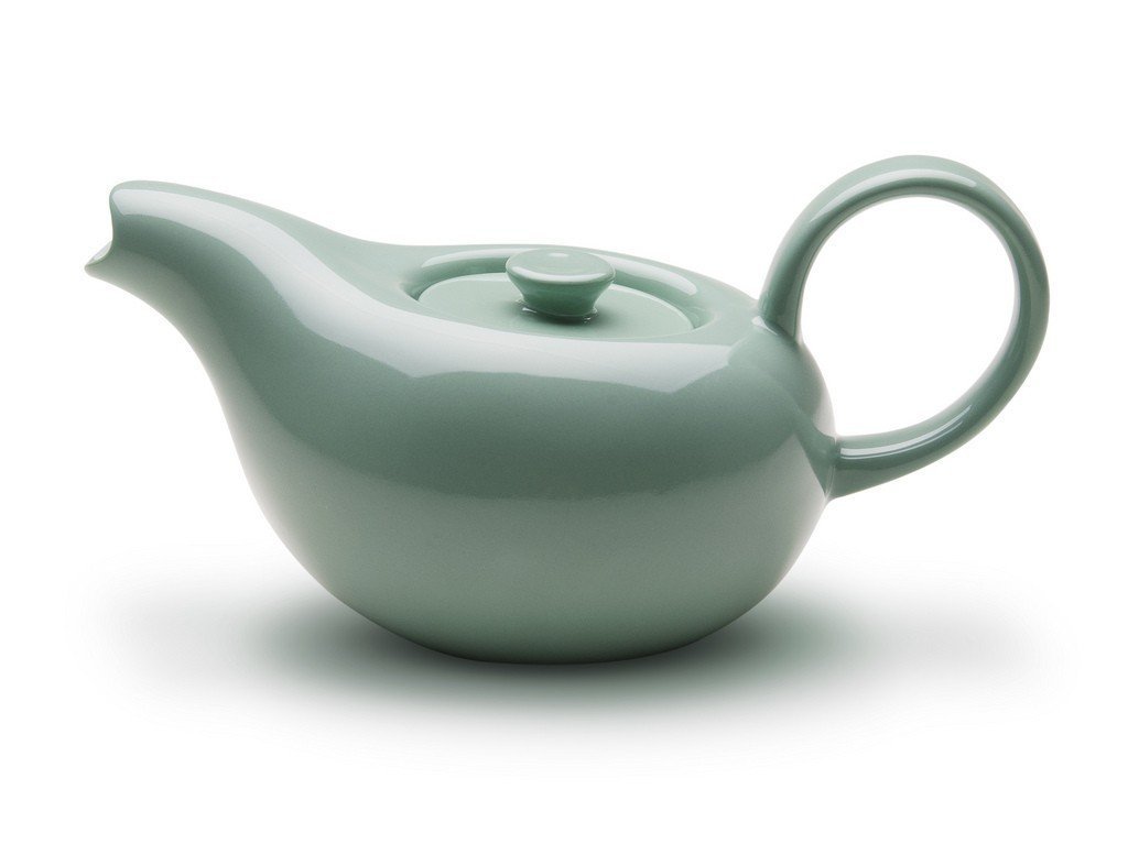 Russel Wright American Modern Teapot - Vintage Ceramic Teapot with Wood Handle, 6-Cup Capacity - Perfect for Afternoon Tea, Kitchen Decor & Collector's Display