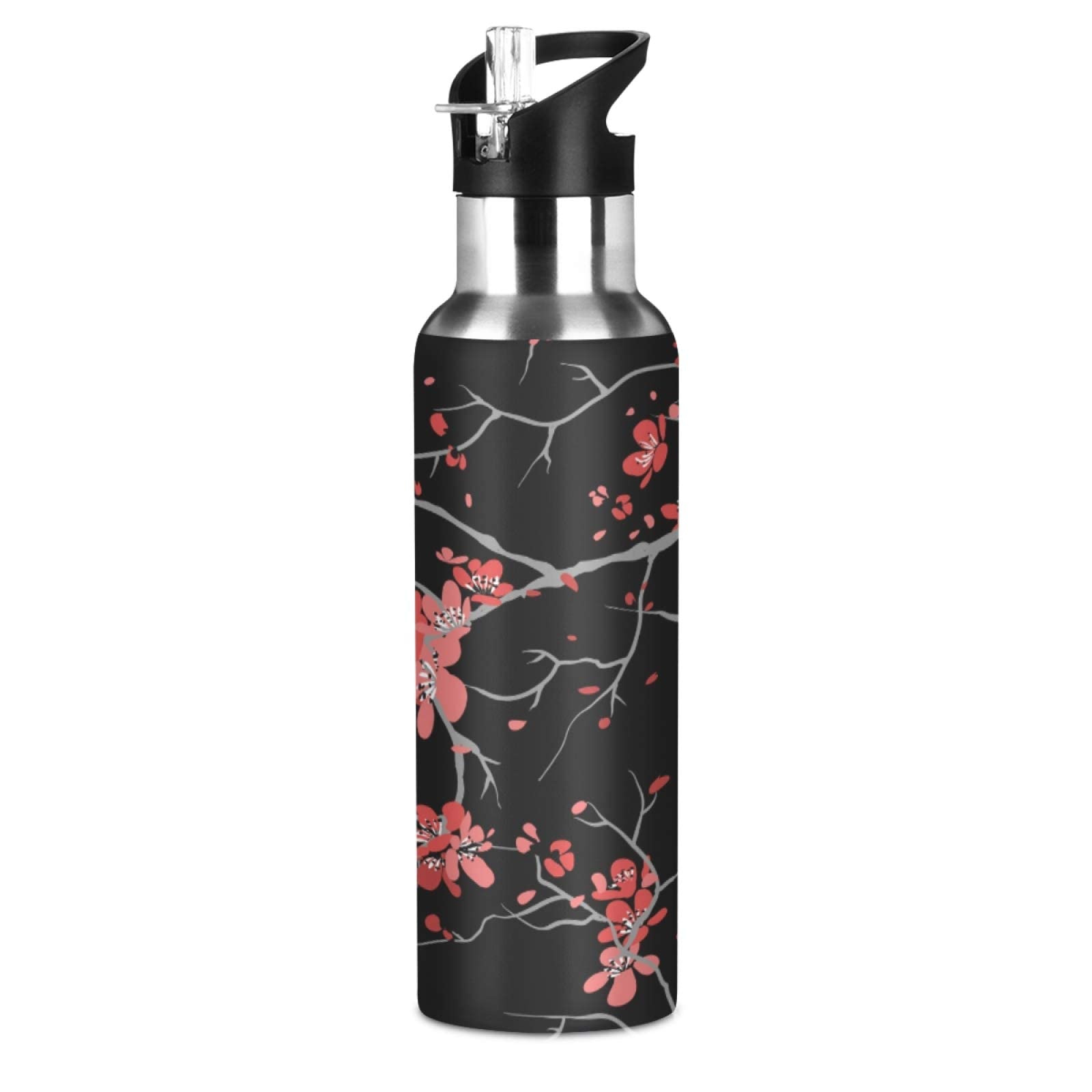 Qilmy 3D Printed Dragon Design Vacuum Insulated Stainless Steel Water Bottle with Straw Lid - 20oz Leakproof Wide Mouth Flask for Gym, Hiking, Camping & Outdoor Activities | Perfect Gift for Fantasy Lovers