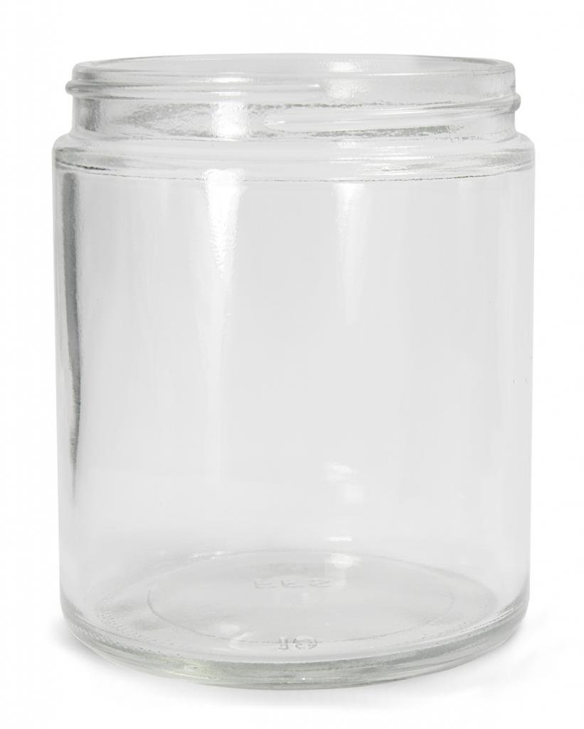 Clear Glass Round 1oz Straight Sided Jar with 43-400 Neck Finish - Case of 384 (Perfect for DIY Crafts, Candle Making, Skincare Products & Spice Storage)